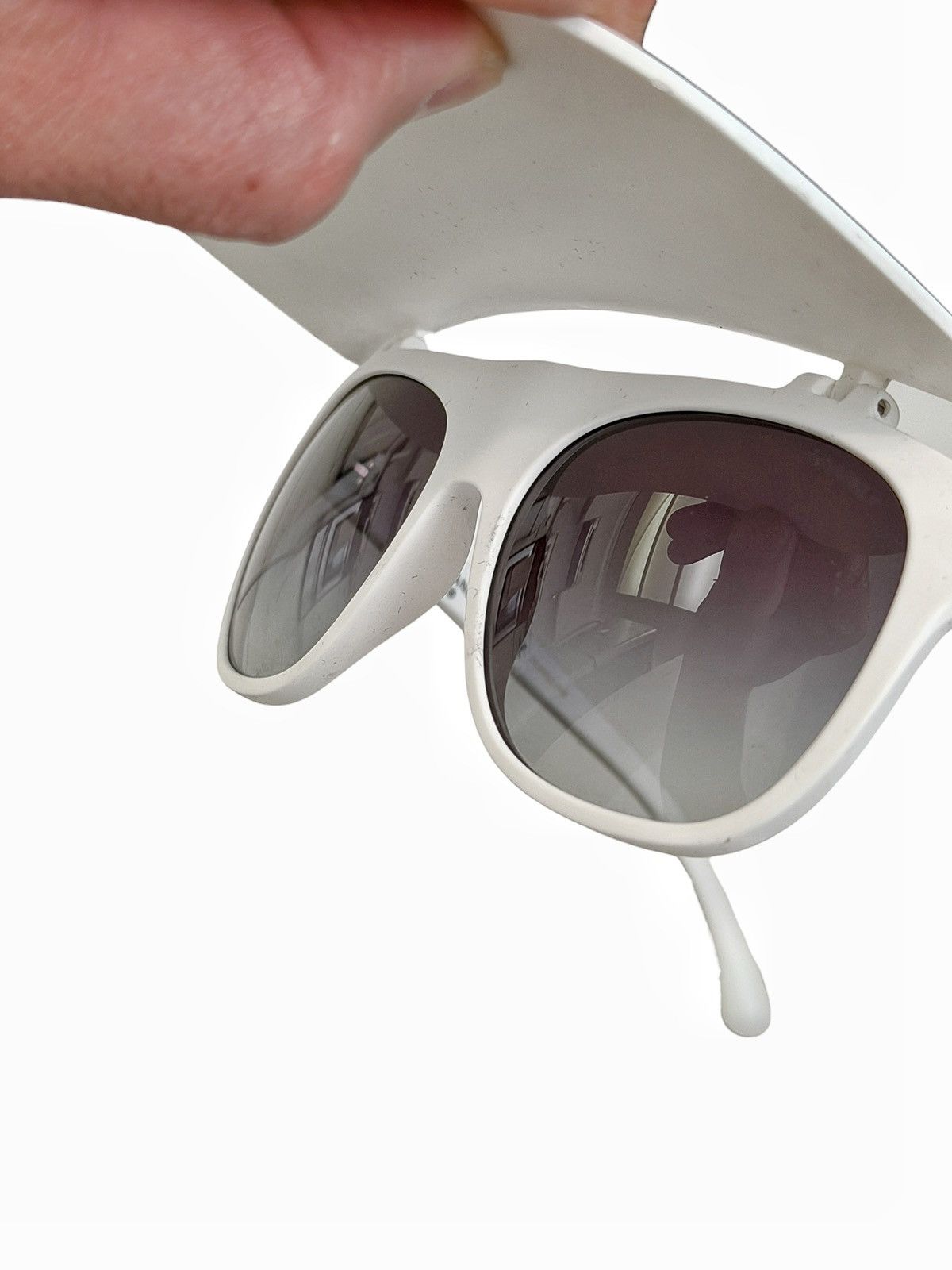 Chanel RARE Flip Visor White Sunglasses Size ONE SIZE - 13 Thumbnail