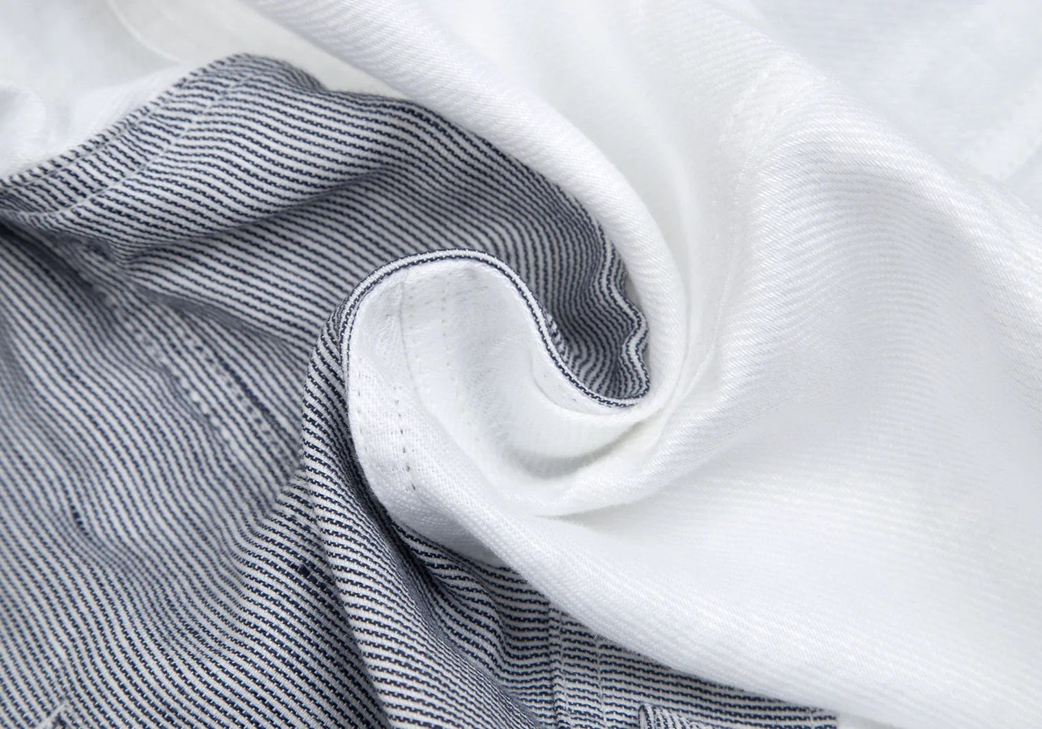 Junya Watanabe Hickory G-Jacket with Linen Switch in Blue and White XS Size US XS / EU 42 / 0 - 14 Thumbnail