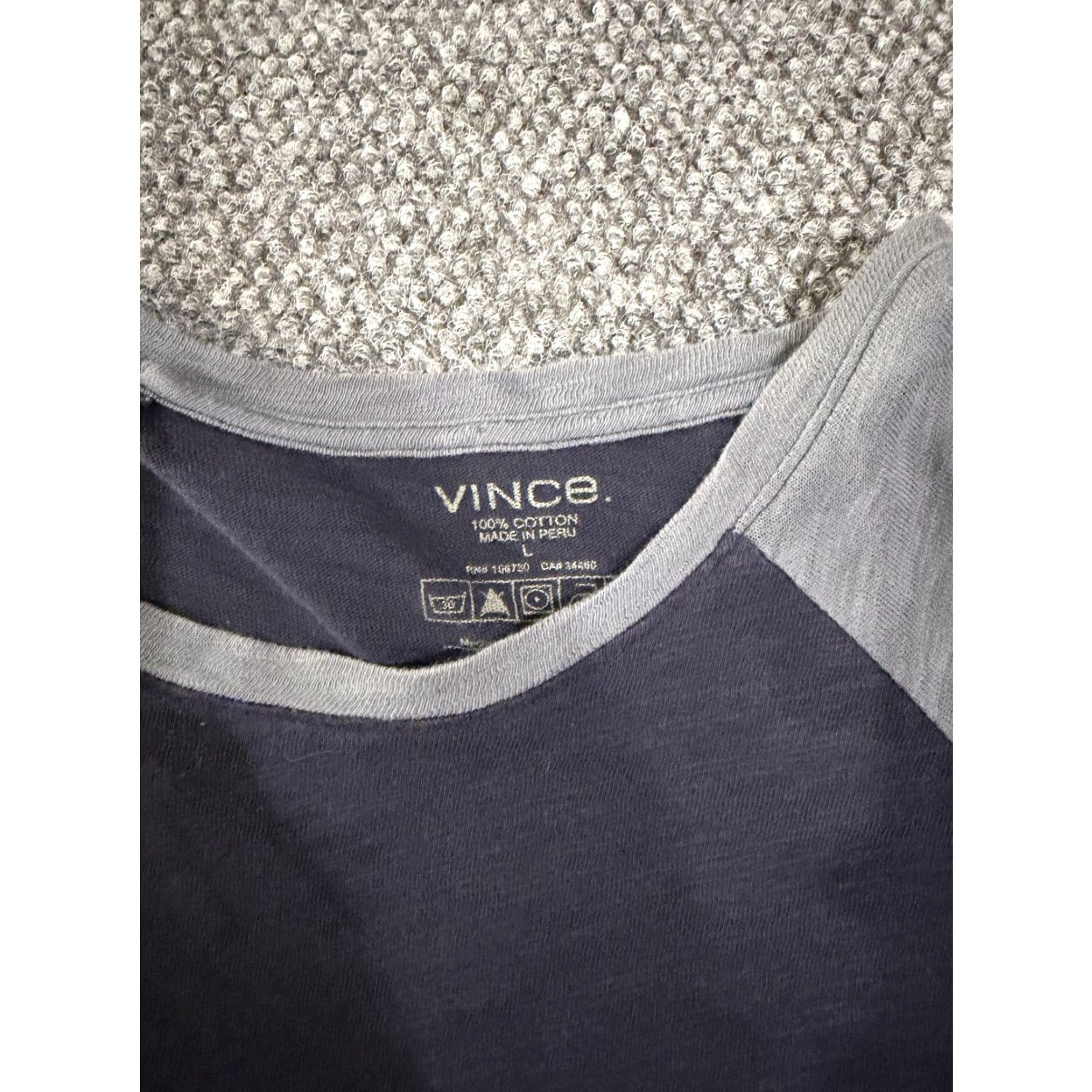 Vince Vince T Shirt Mens L Blue Gray Raglan Long Sleeve Lightweight Shirt Mens Blue Gray Vince Size US L / EU 52-54 / 3 - 6 Thumbnail