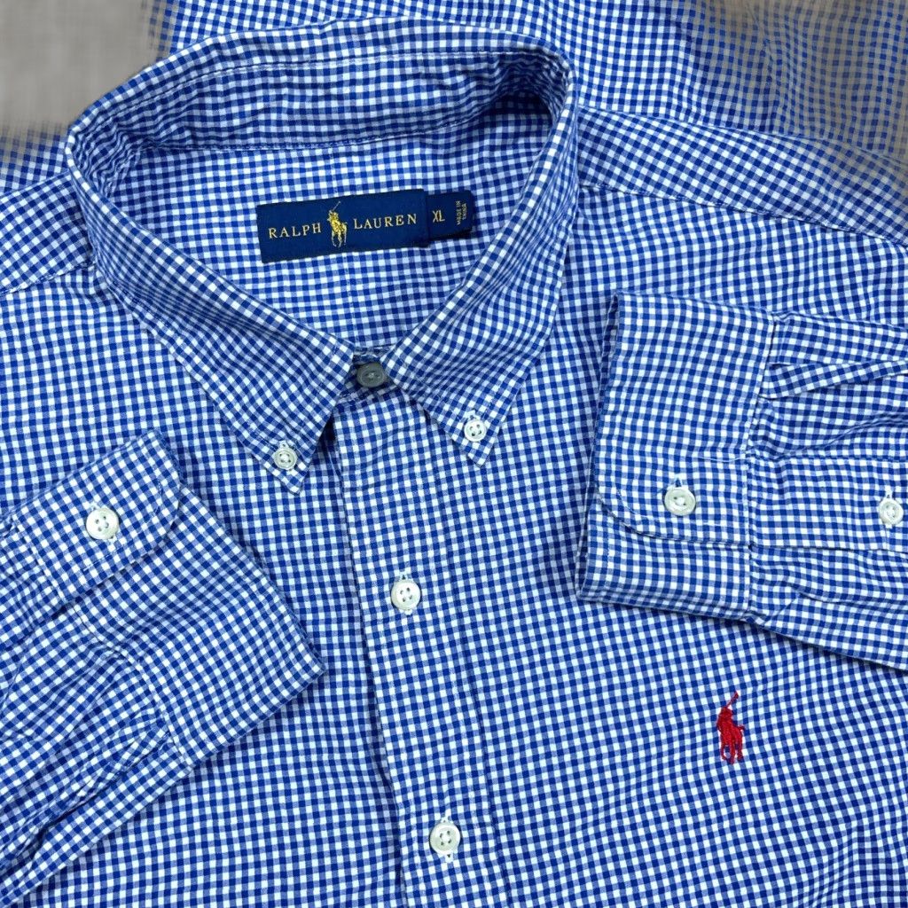 Ralph Lauren Ralph Lauren Shirt Men XL Blue Red Button Up Gingham Check Poplin Dress Casual Size US XL / EU 56 / 4 - 1 Thumbnail