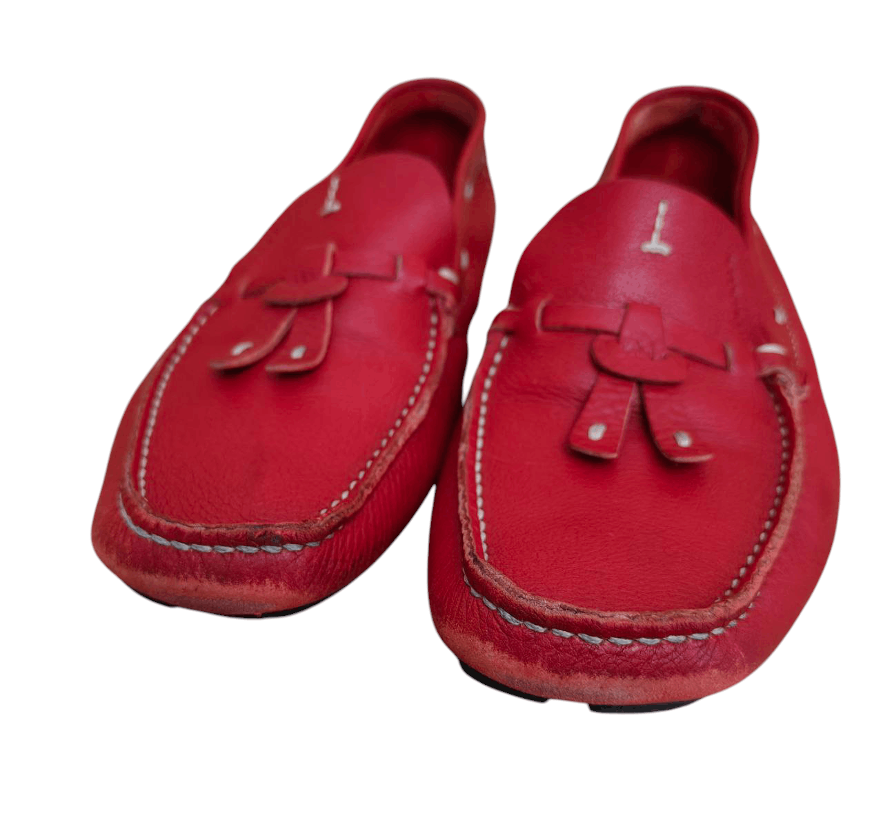 Prada Prada Red Leather Loafers Size US 5.5 / IT 35.5 - 6 Thumbnail