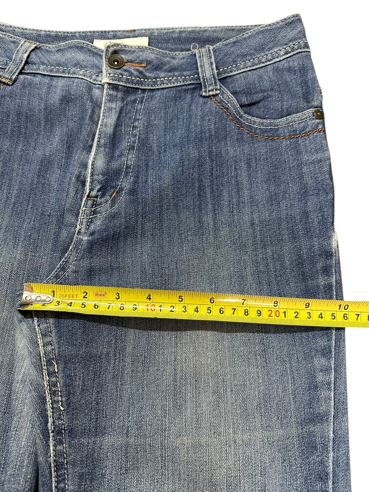 If Six Was Nine Vintage Japanese Brand Blue Faded Wash Style Wide Leg Jeans Size US 30 / EU 46 - 14 Thumbnail