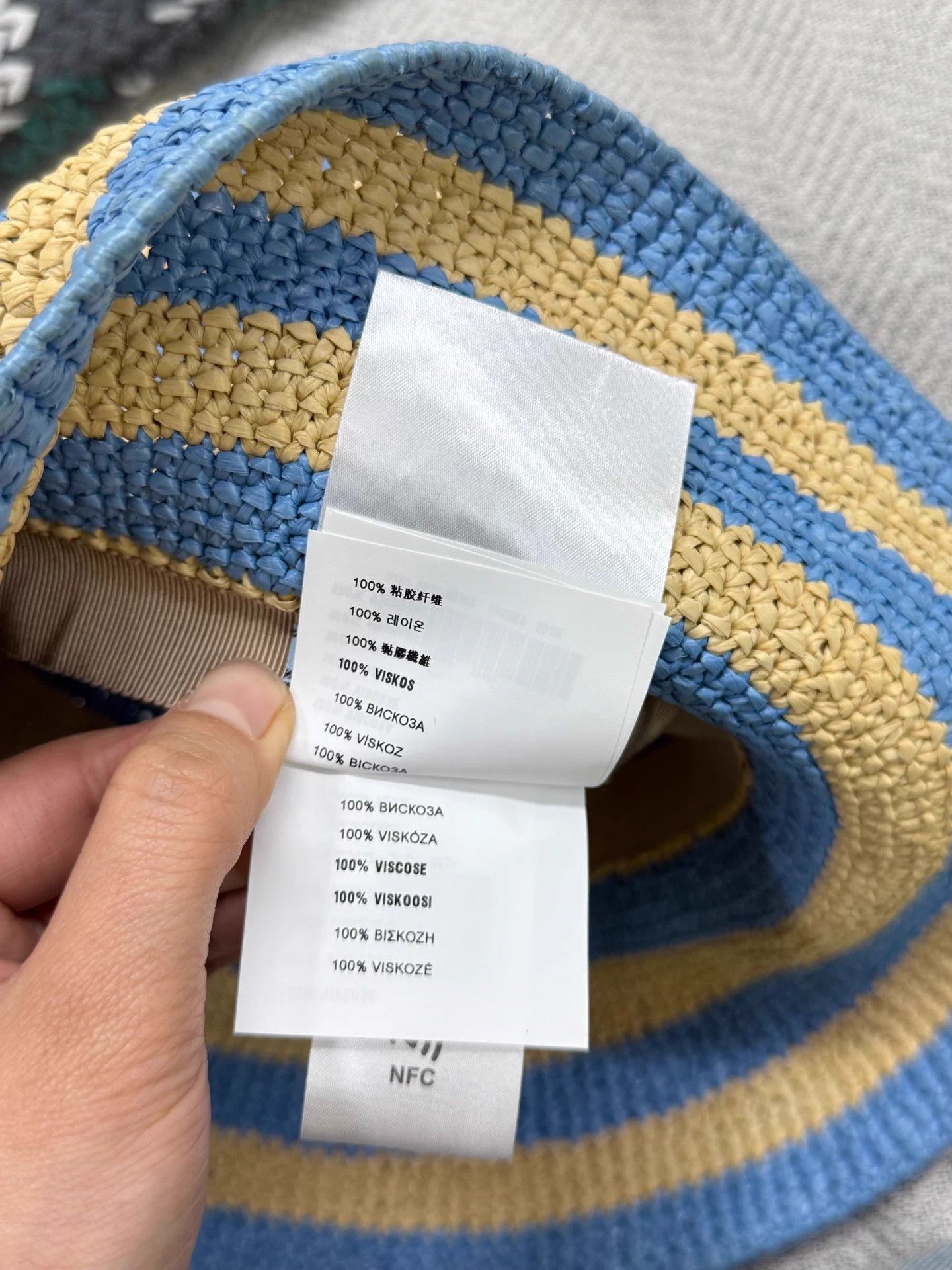 Prada Prada blue stripe straw fisherman hat S new Size ONE SIZE - 9 Thumbnail