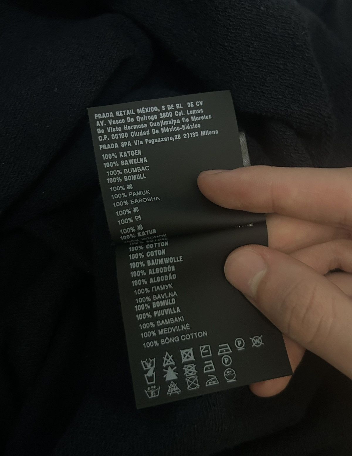 Prada Prada Luxury Black Tab Dark Blue Hoodie Rare Piece Size US XL / EU 56 / 4 - 13 Thumbnail