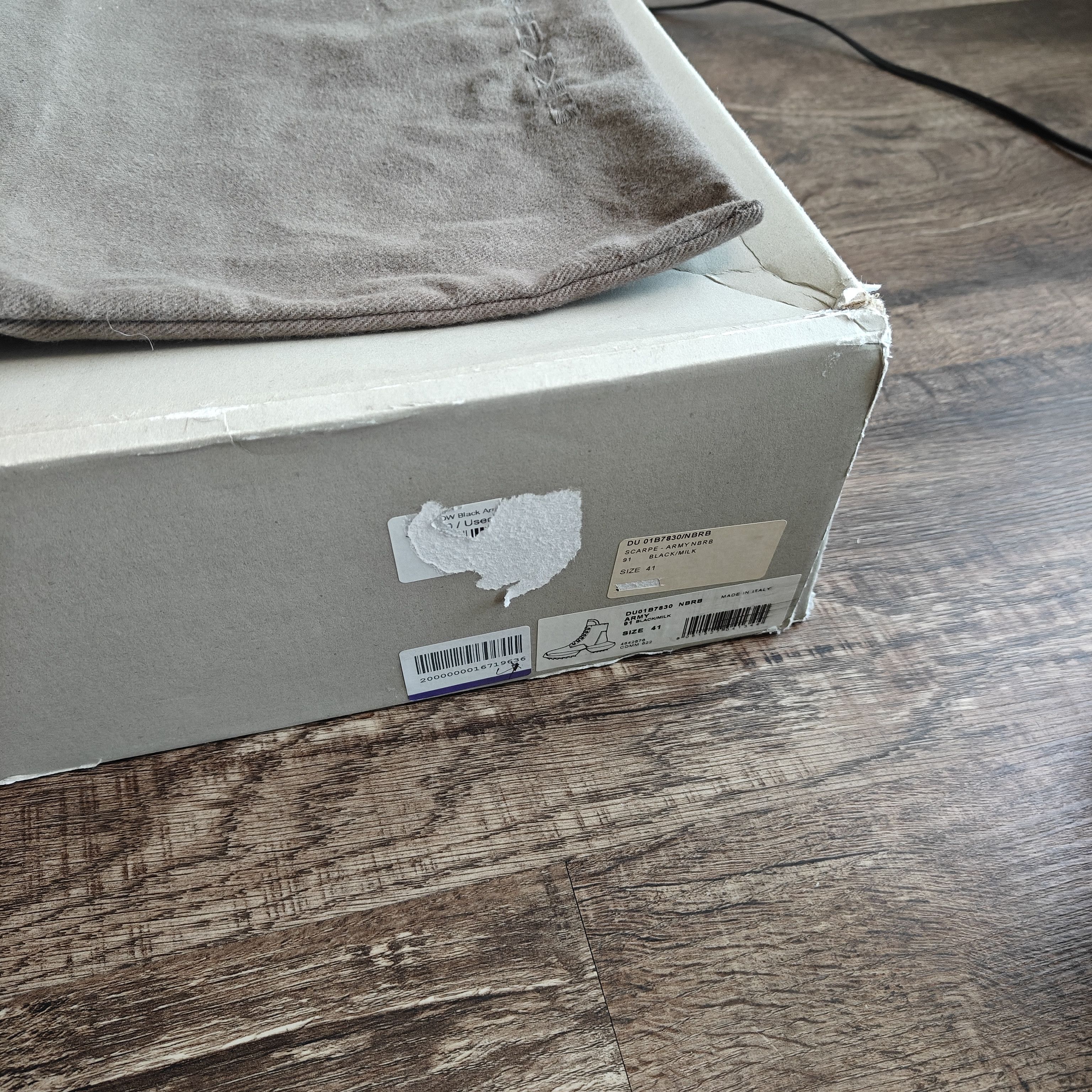 Rick Owens Drkshdw split sole army trainer boots black milk, dustbag Size US 8 / EU 41 - 22 Thumbnail