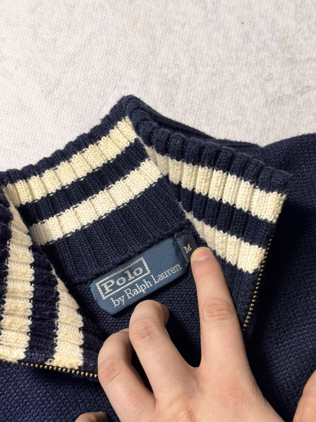 Polo Ralph Lauren × Vintage Ralph Lauren by Polo New York Vintage Knitting Zip Sweater Size US M / EU 48-50 / 2 - 7 Thumbnail