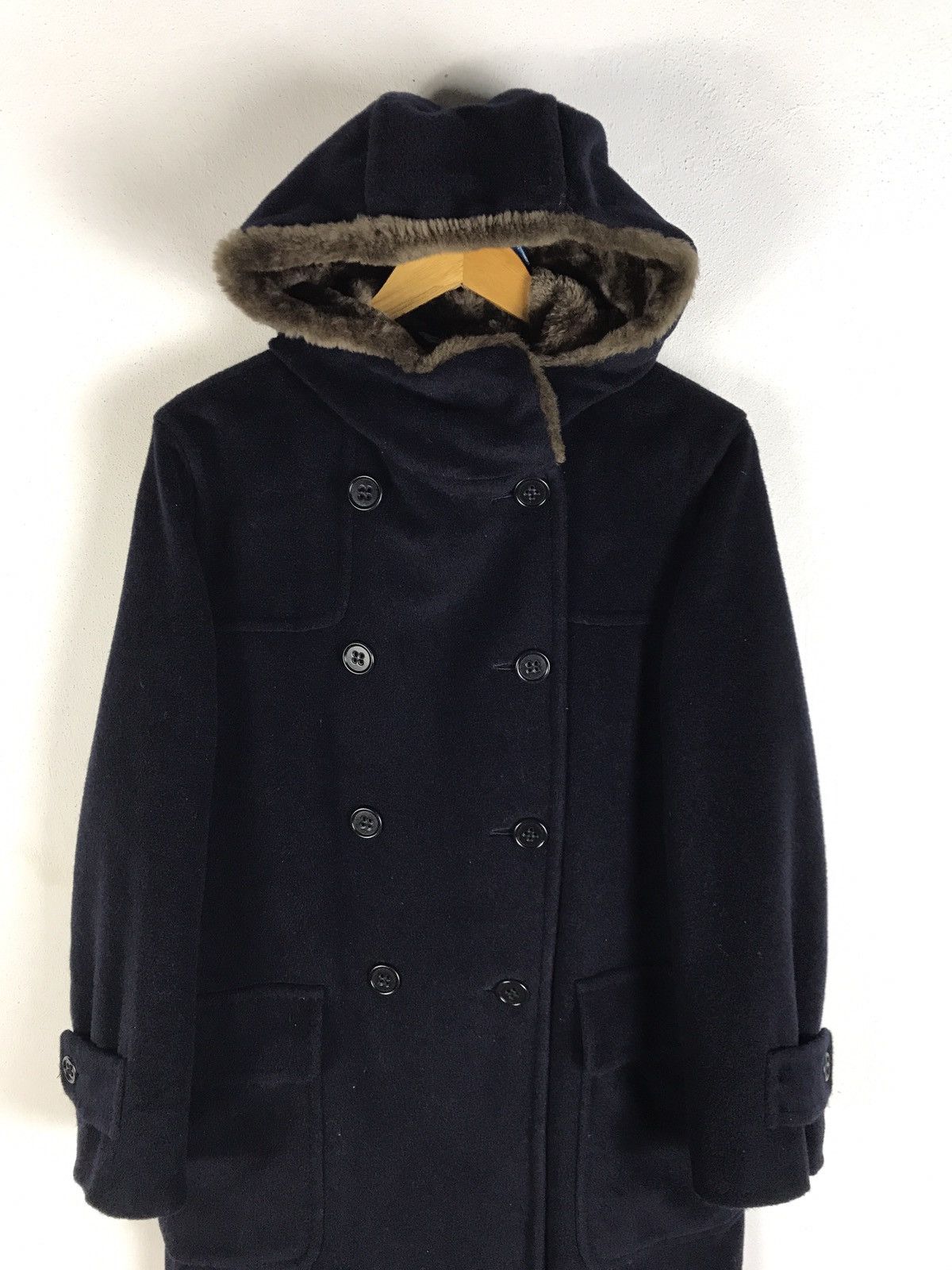 Max Mara 🔥Rare🔥Vintage Max Mara Wool & Cashmere Fur Hooded Coat Size M / US 6-8 / IT 42-44 - 5 Thumbnail