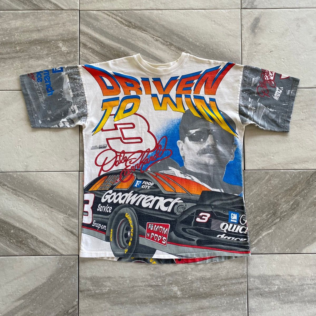 image of Chase Authentics x Vintage 1996 Aop Dale Earnhardt Driven To Win Tee, Men's (Size Large)