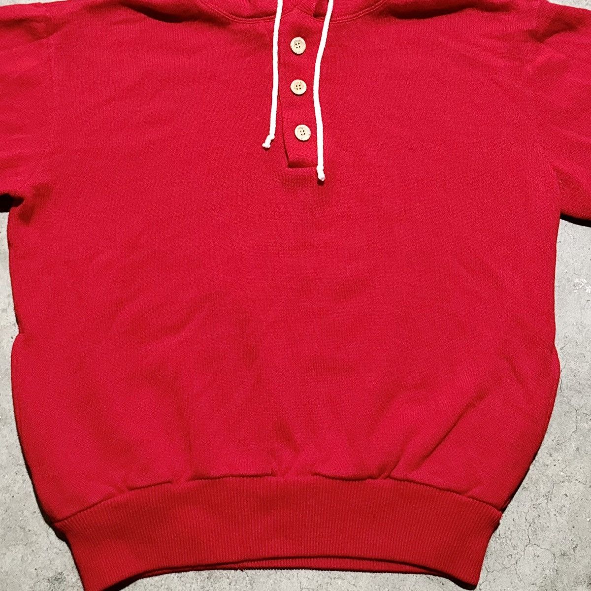 Vintage VINTAGE 80s RED ACRYLIC HOODIE! Size US M / EU 48-50 / 2 - 5 Thumbnail