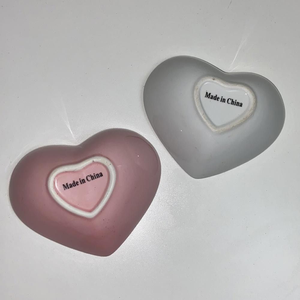 Designer Heart Shaped Ceramic Bowls Set of 2 Size ONE SIZE - 6 Thumbnail