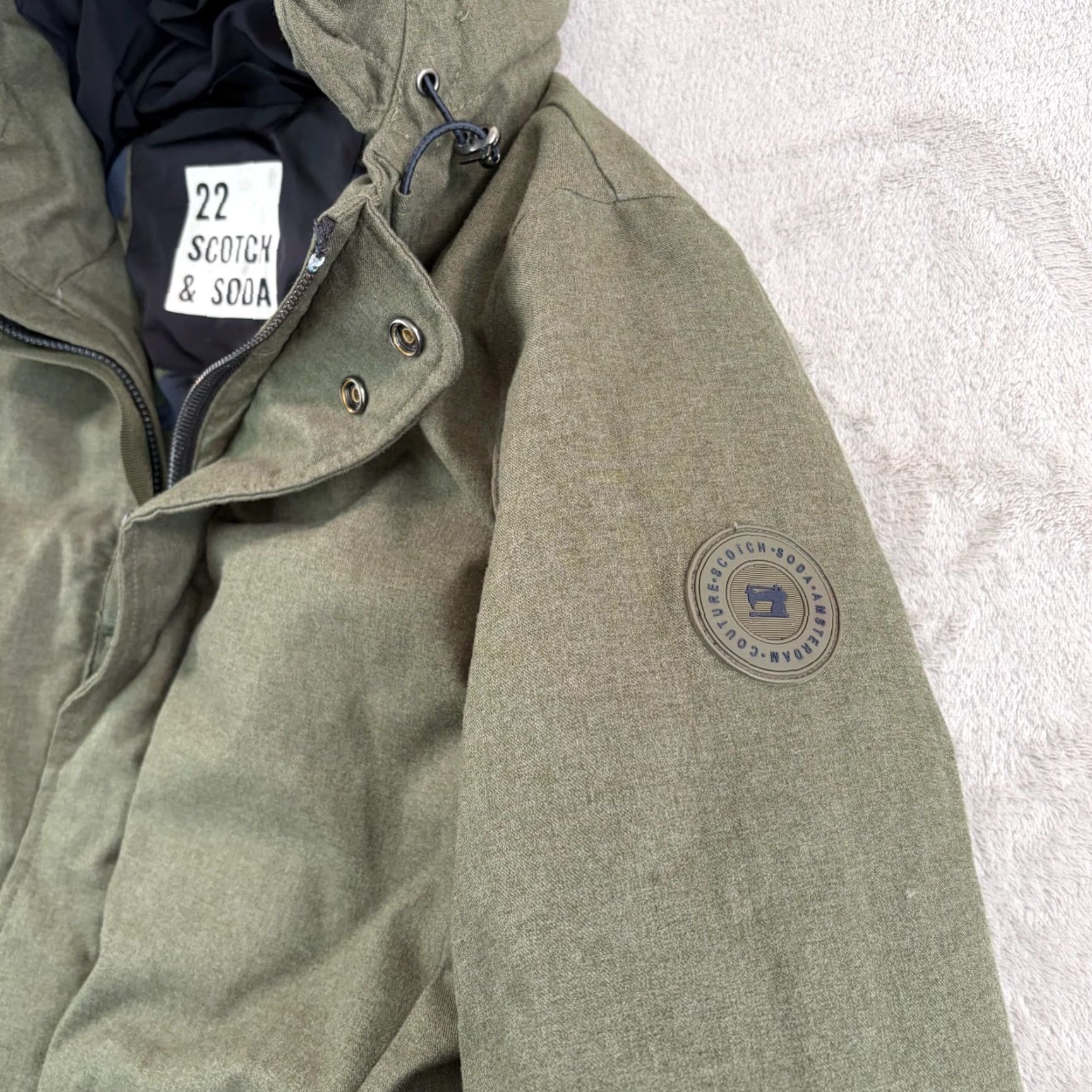 Scotch & Soda SCOTCH & SODA Full Zip Hooded Snow Jacket Large Olive Chore Pockets Insulated Size US L / EU 52-54 / 3 - 5 Thumbnail