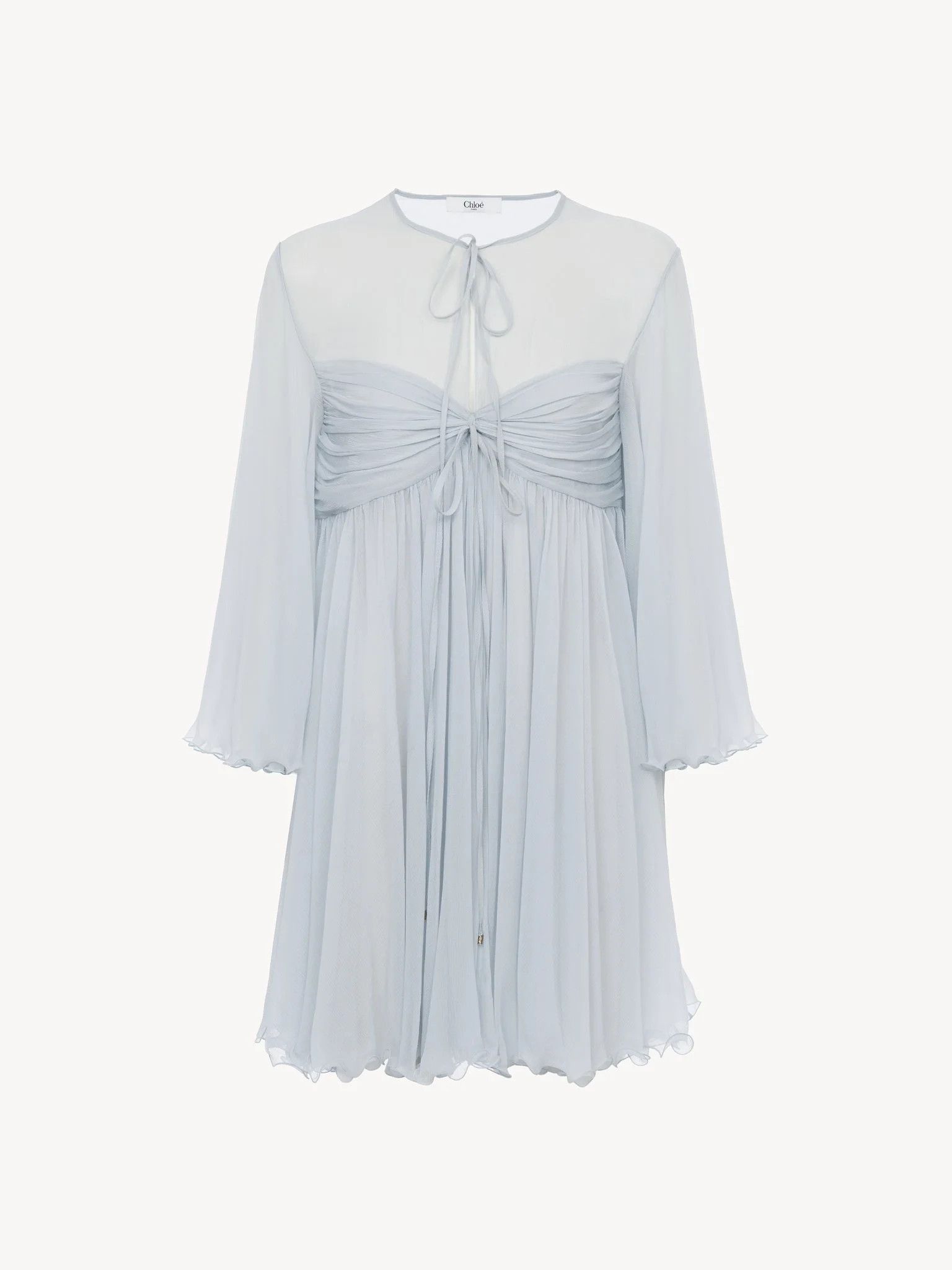 Chloe o1loc1c10226 Mini Dress in Iry Grey Size M / US 6-8 / IT 42-44 - 1 Thumbnail