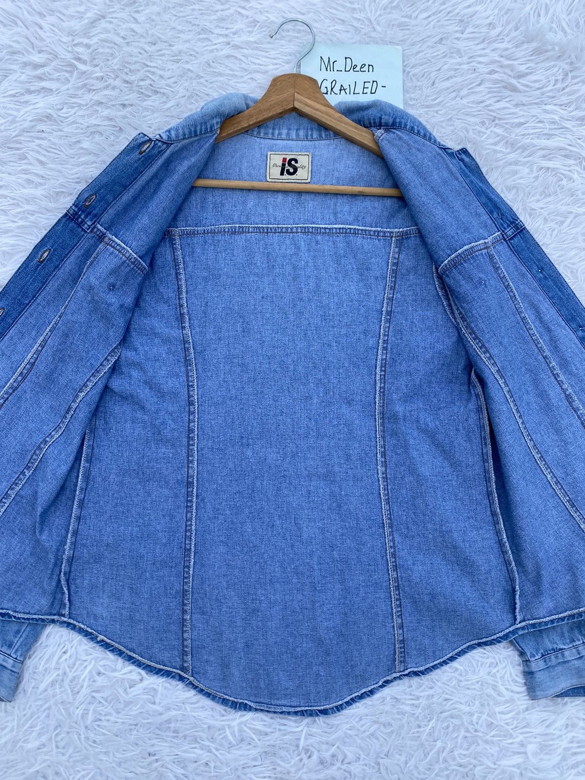 Issey Miyake Rare Vintage 90s Issey Miyake IS Blue Denim Shirt Size US S / EU 44-46 / 1 - 12 Thumbnail