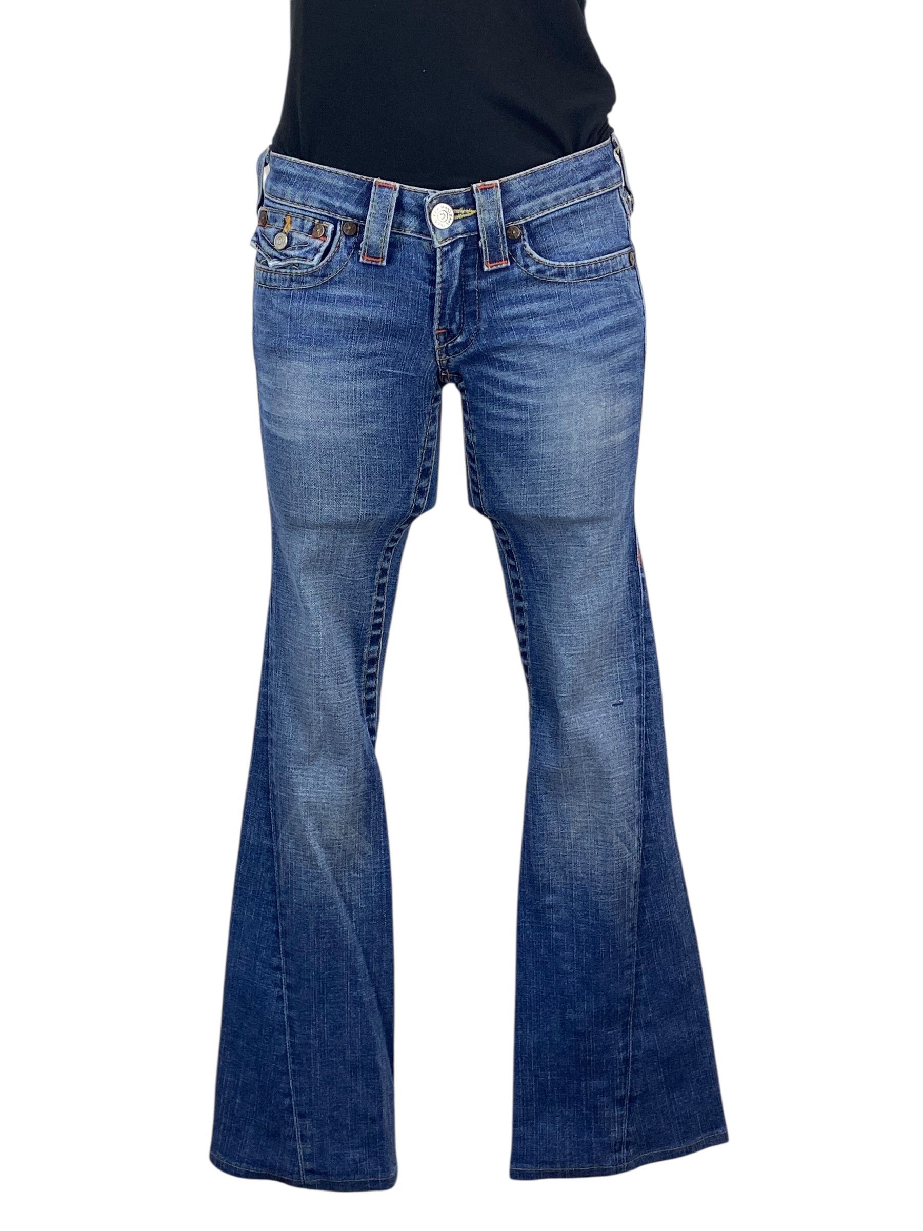 True Religion True Religion Twisted Seam Flare Bootcut Denim Jeans Size 24" / US 00 / IT 34 - 2 Thumbnail