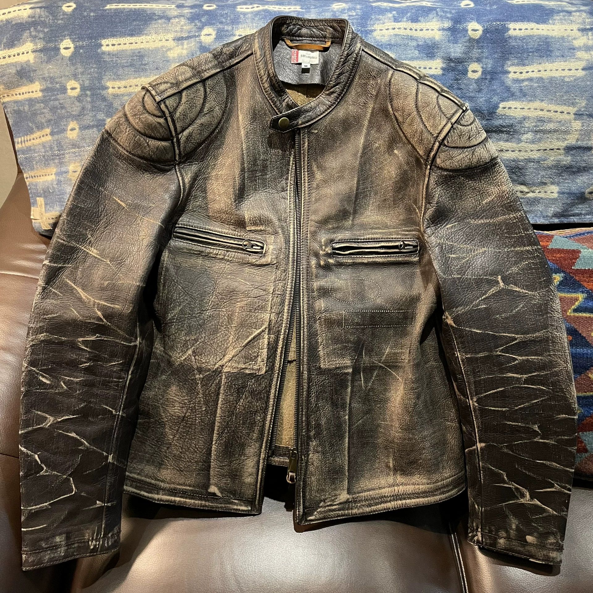 Levi's Levi's Vintage Motorcycle Leather Jacket Size US M / EU 48-50 / 2 - 1 Thumbnail