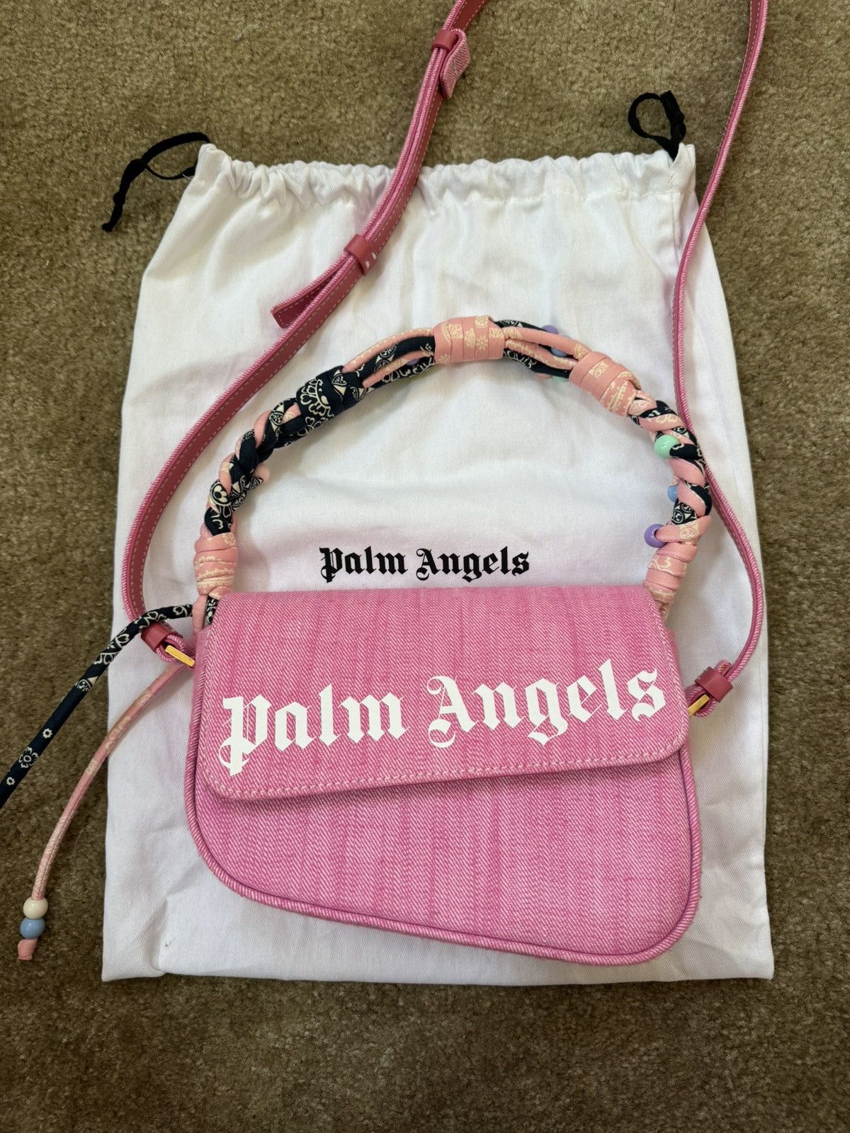 Palm Angels Palm Angels Pink Bandana Crash Denim Bag Size ONE SIZE - 4 Thumbnail