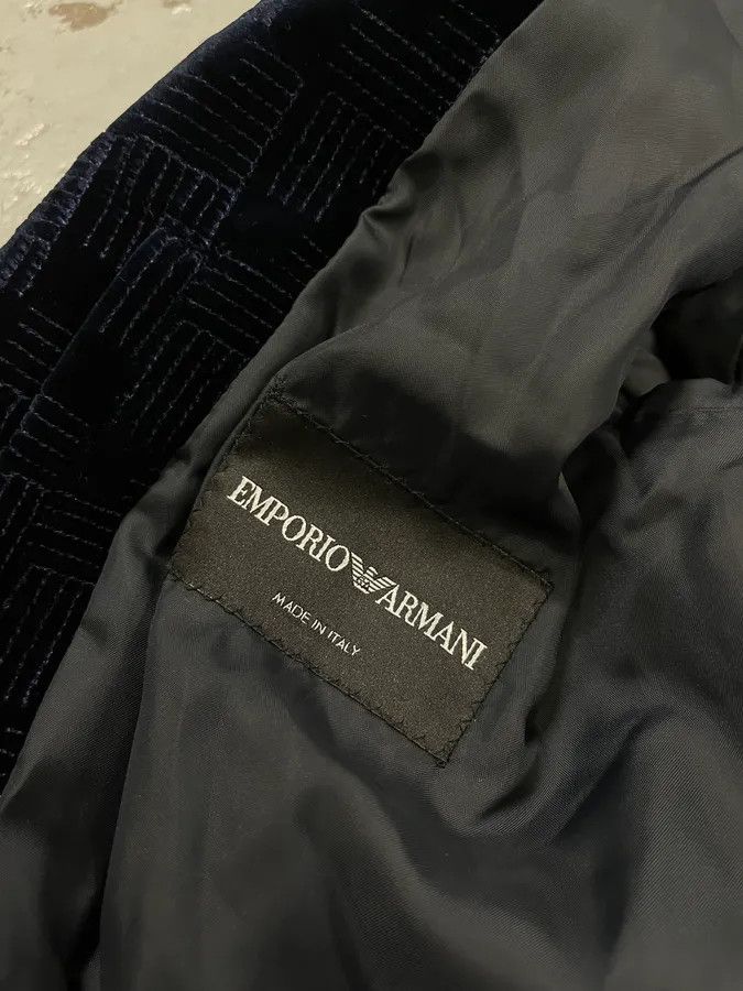 Emporio Armani SS2017 Emporio Armani Velvet Textured Navy Bomber Jacket Size US M / EU 48-50 / 2 - 9 Thumbnail