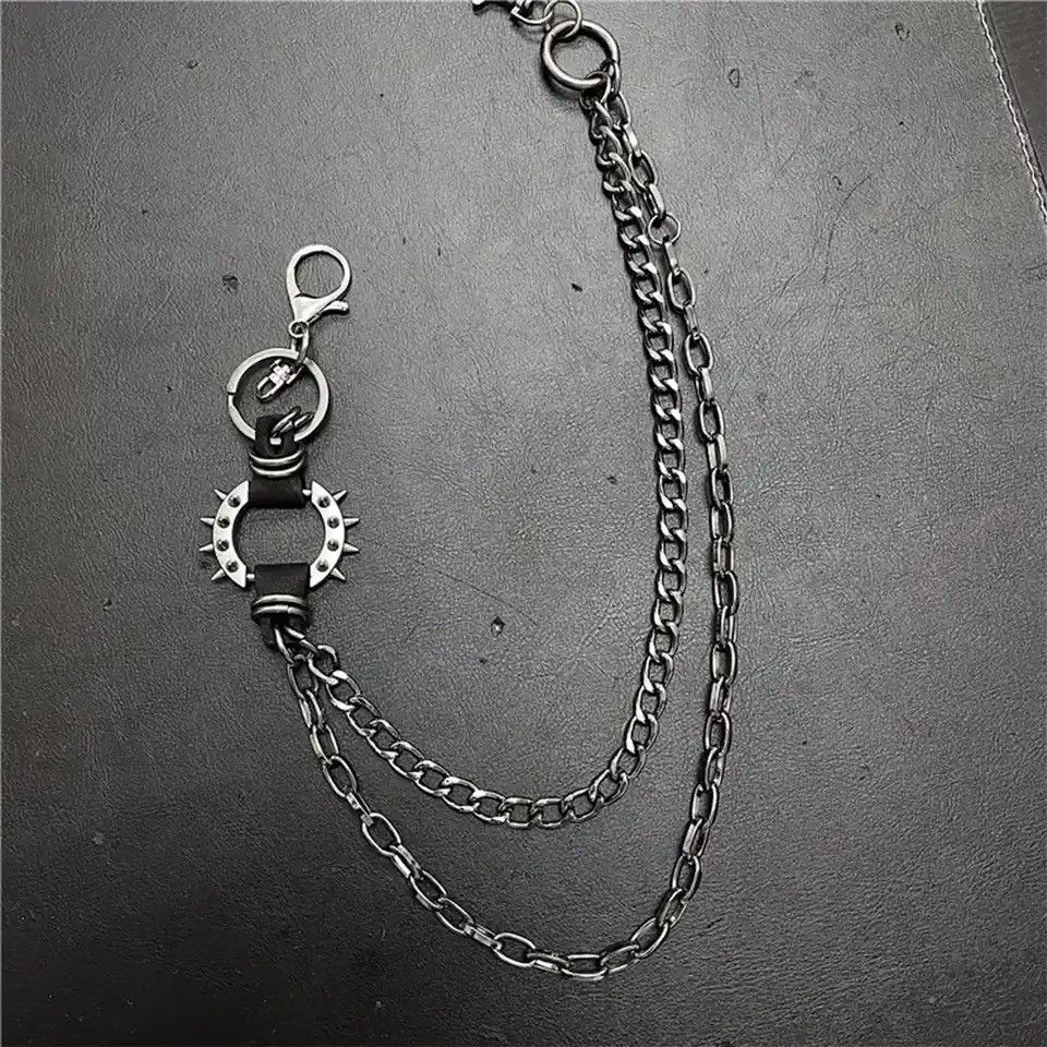 Vintage 2 Way Tracking Punk Style Cool Vintage Keychain Wallet Size ONE SIZE - 3 Thumbnail