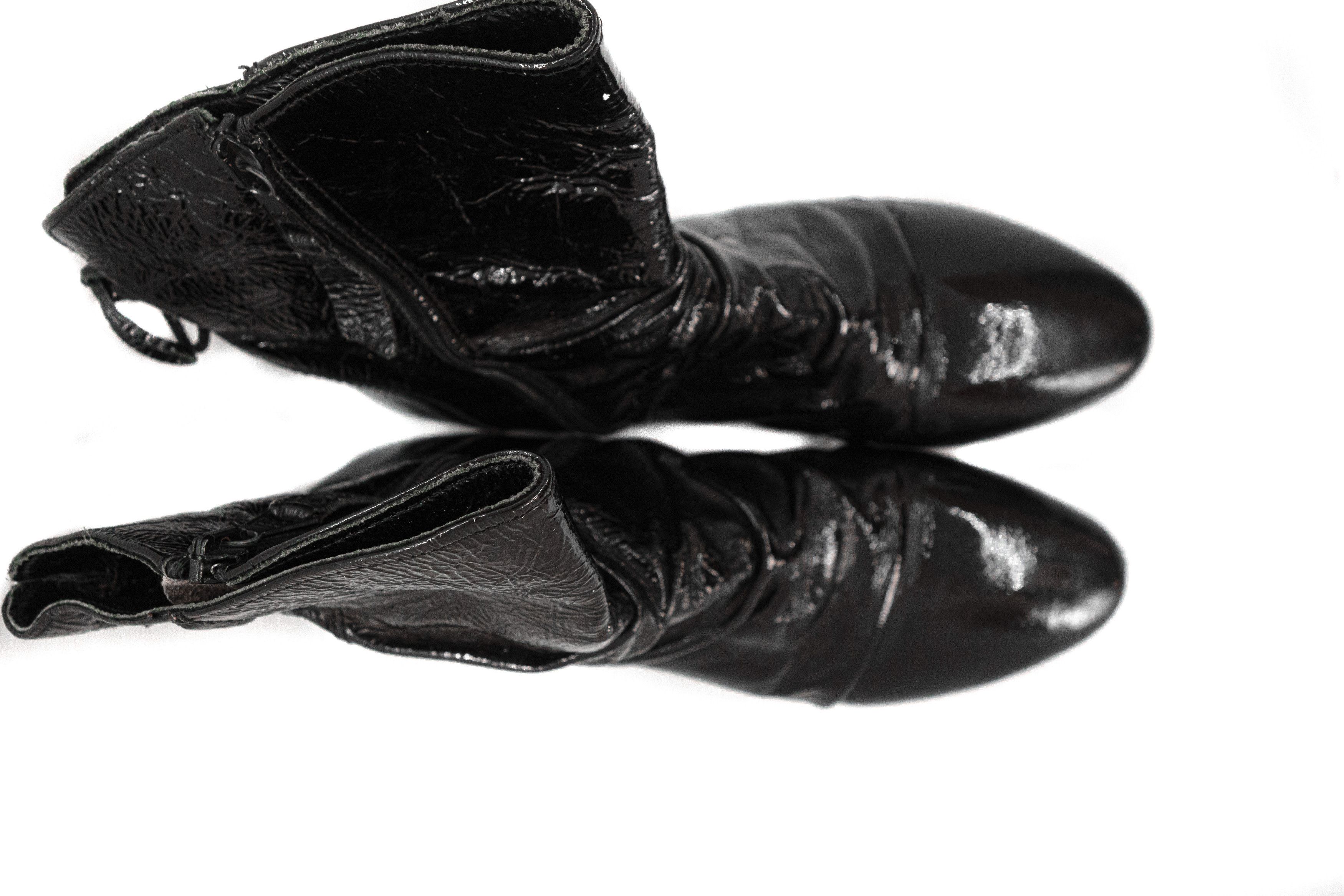 A.S.98 Airstep 00S Cossack Patent Leather High Zip Boots Vintage Size US 7 / IT 37 - 4 Thumbnail