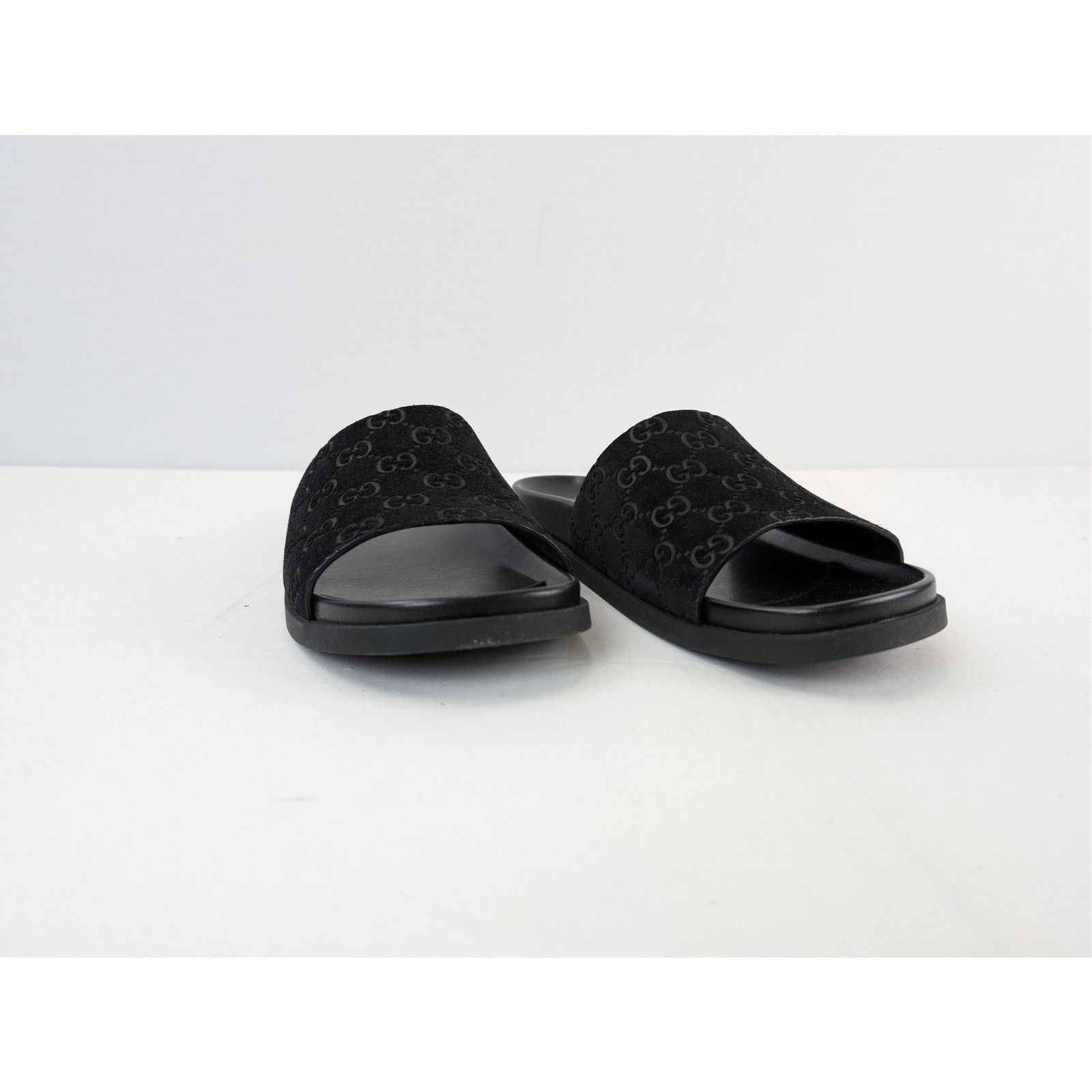 Gucci o1rshd1 Luxury Suede GG logo Slipper Slide Slider in Black Size US 7.5 / EU 40-41 - 5 Thumbnail