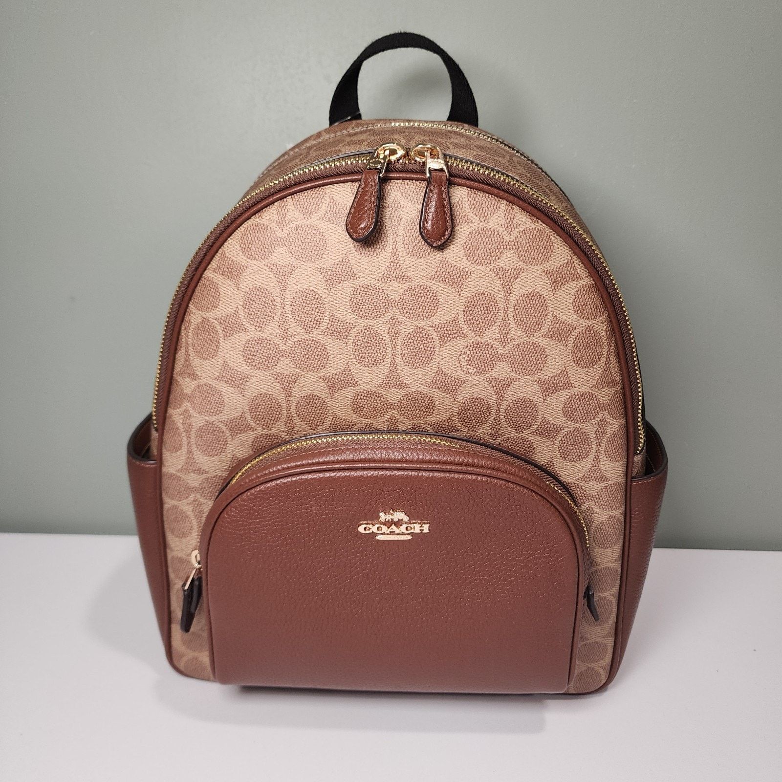 Coach NWT Coach CZ176 Court Backpack Gold Tan Brown Size ONE SIZE - 1 Thumbnail