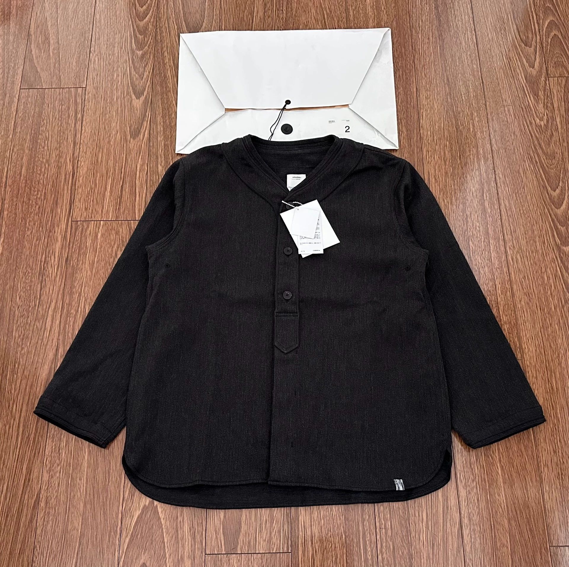 VISVIM 20AW DUGOUT L/S Wool Blend Carbon Black 2
