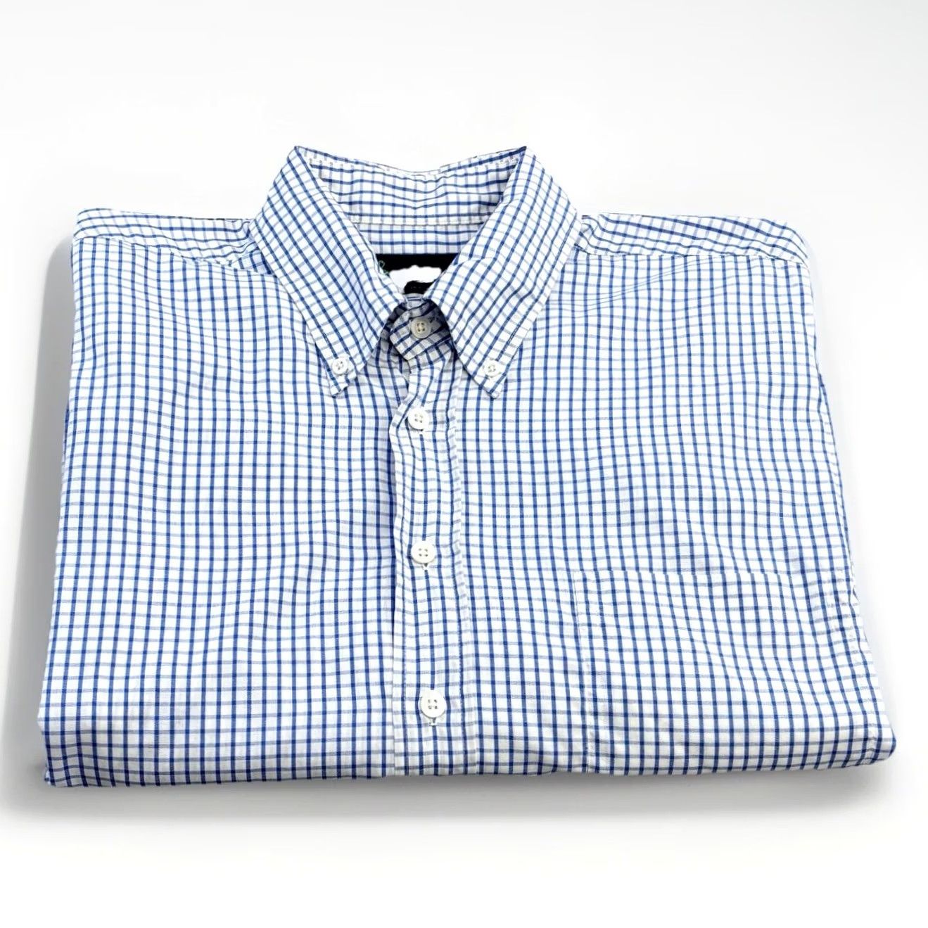 Boden Boden Shirt 16.5” Check Blue White Mens Button-Down Long Sleeve Formal Work Used Size 46R - 3 Thumbnail