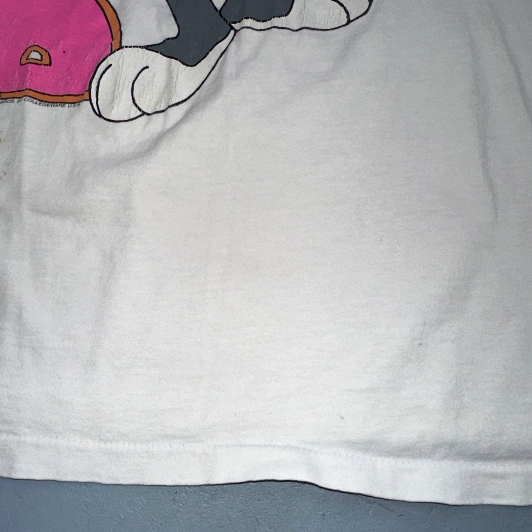Vintage VINTAGE Looney Tunes XL White T-Shirt Men Short Sleeve Crew Neck Bugs Bunny Tee 90s College Ware Single Stitch Shirt Size US XL / EU 56 / 4 - 4 Thumbnail