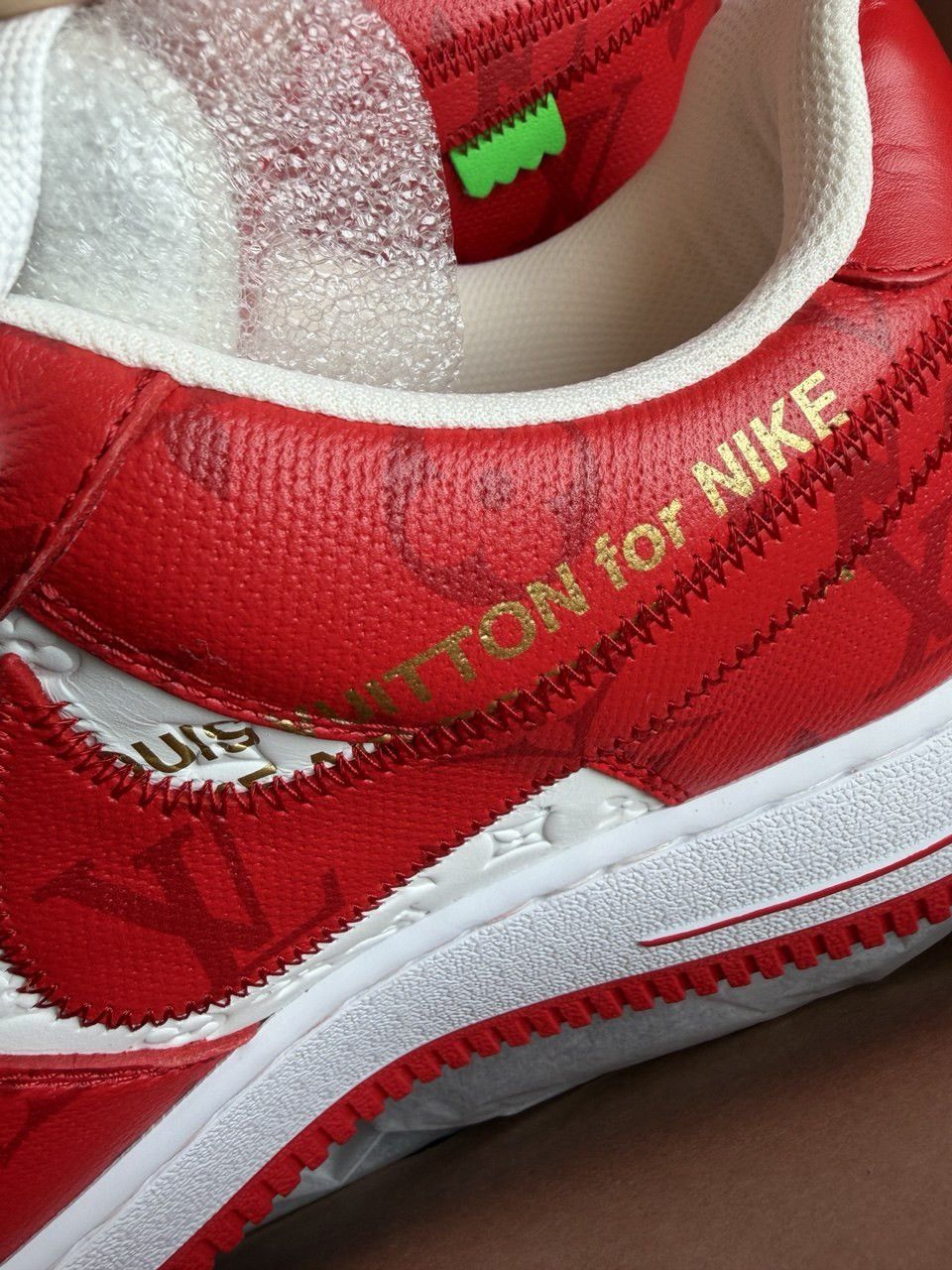 Louis Vuitton Louis Vuitton x Nike Air Force 1 Low White Red Virgil Abloh Size US 8.5 / EU 41-42 - 3 Thumbnail