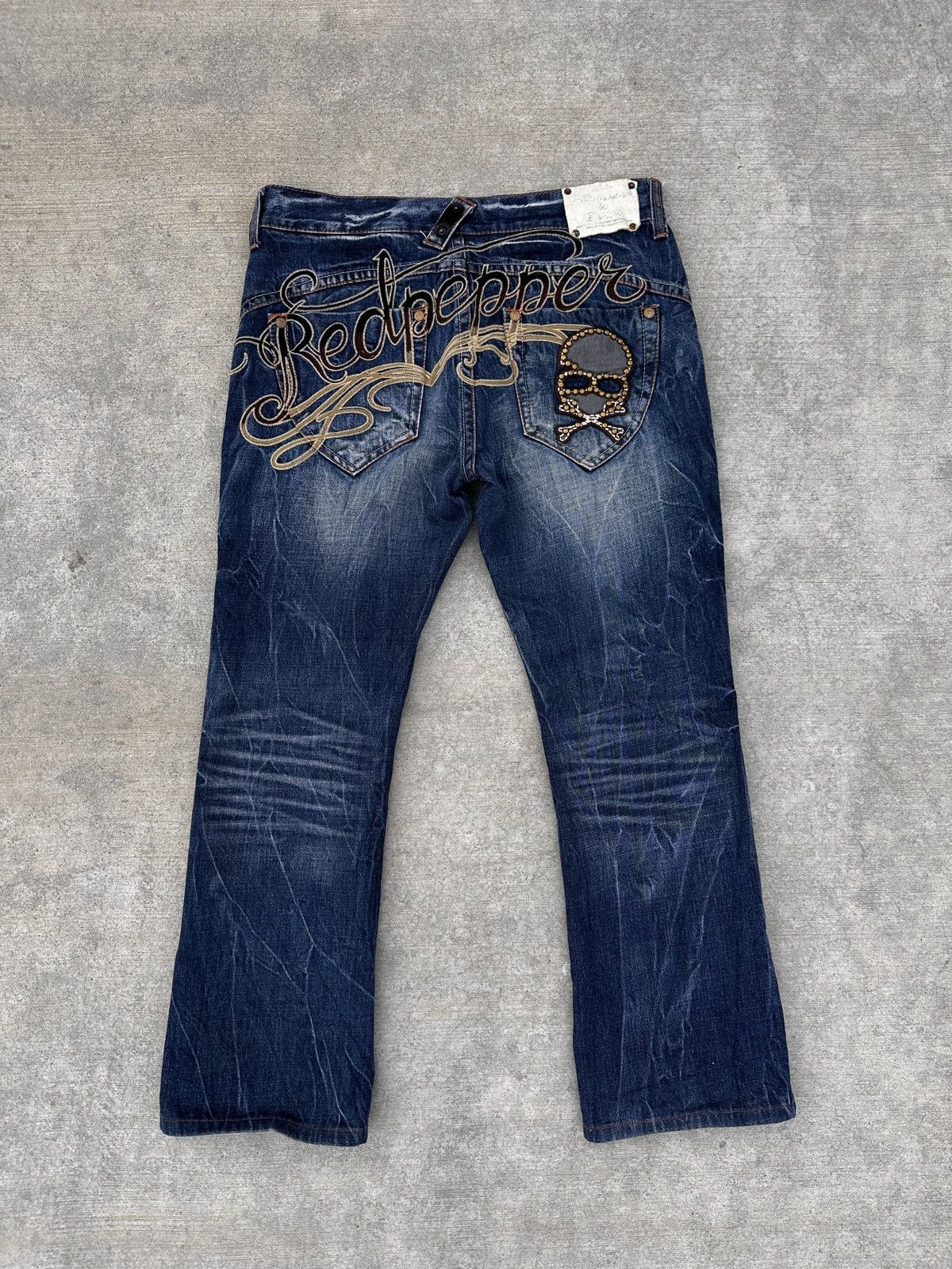 image of Ed Hardy x Vintage Red Pepper Jeans in Blue, Men's (Size 34)