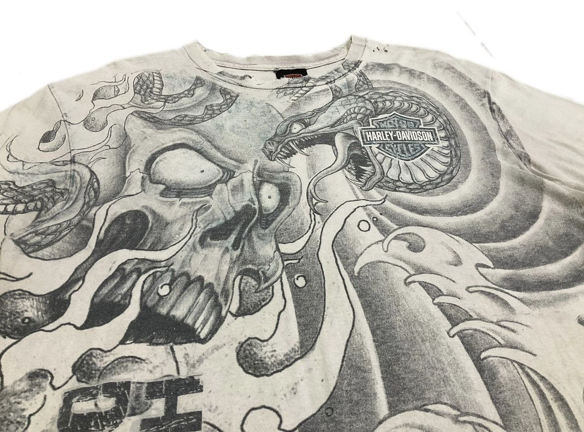 Harley Davidson × Vintage 🔥Y2K Vintage Harley Davidson Shirt Distressed Skull Snake Size US L / EU 52-54 / 3 - 1 Thumbnail