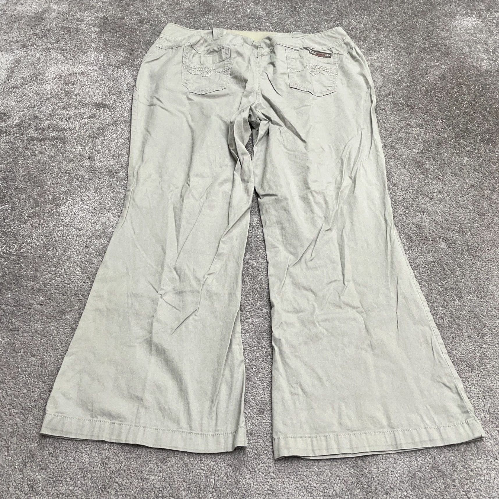 Avenue Avenue Signature Pants Womens 18 Beige Chino Wide Leg Mid Rise Pockets 41x29 Size 40" / US 18 - 2 Thumbnail