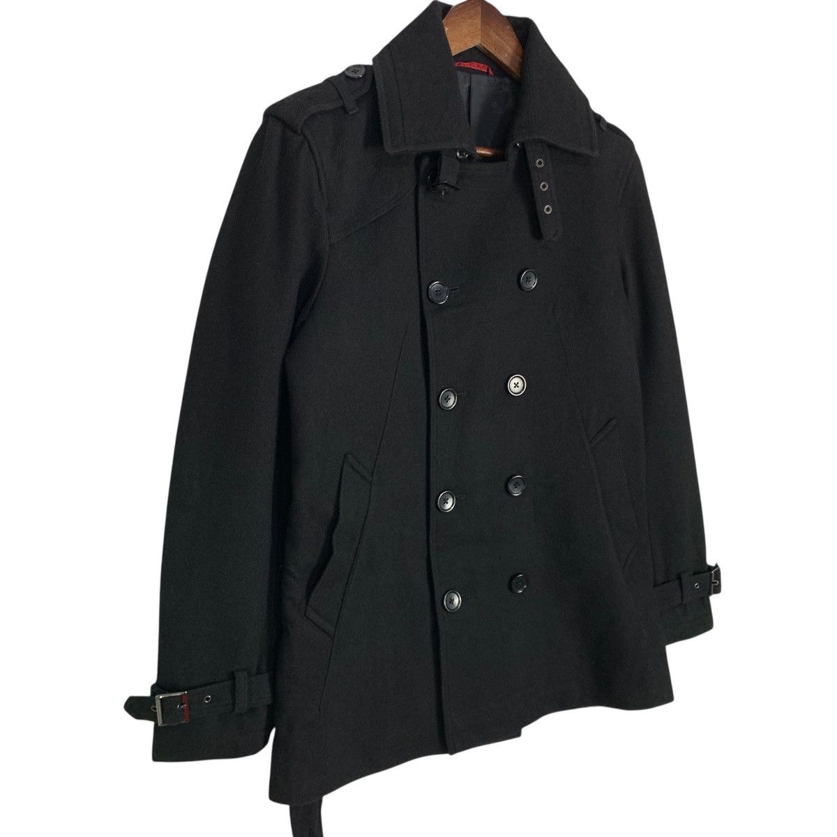 If Six Was Nine Vintage Semanticdesign Wool Short Trench Coat Black Size US S / EU 44-46 / 1 - 3 Thumbnail