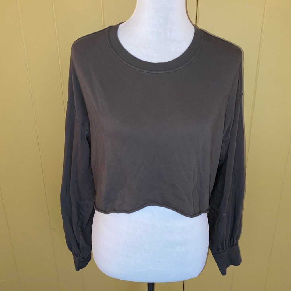 Free People Free people women XS crop Crewneck Longsleeve shirt grey Size XS / US 0-2 / IT 36-38 - 1 Thumbnail