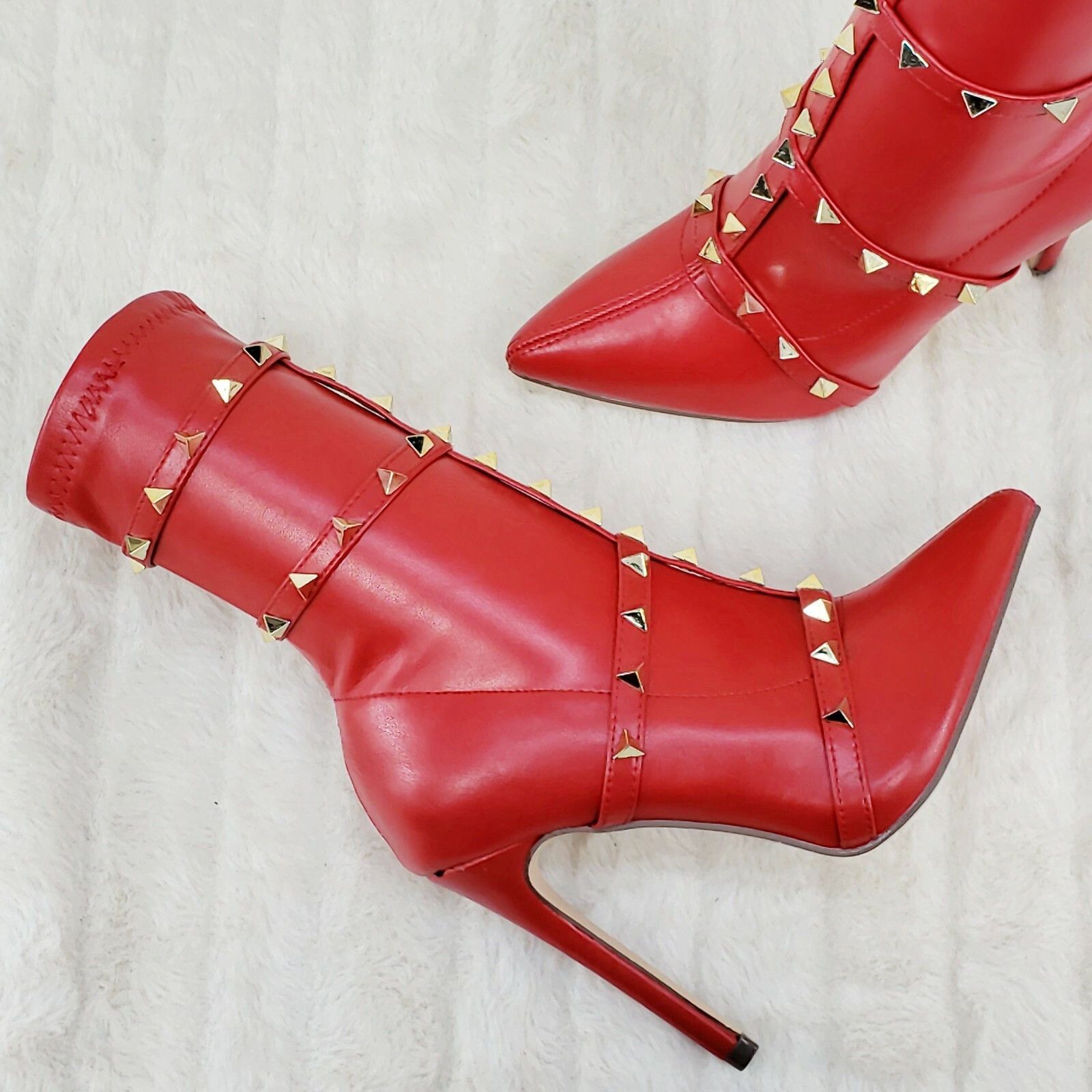 Other Mark Pyramid Stud Strap High Heel Pointy Toe Stretch Ankle B Size US 10 / IT 40 - 1 Thumbnail