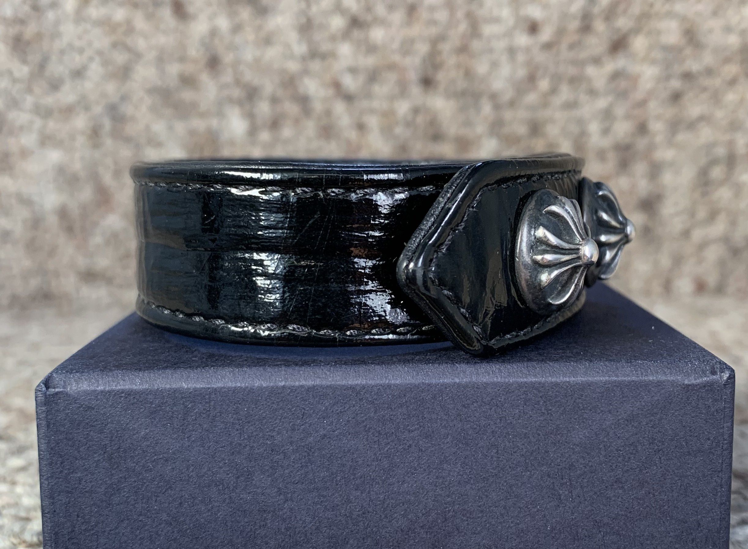 Chrome Hearts Chrome Hearts Patent Leather Silver Snap Bracelet Size ONE SIZE - 3 Thumbnail