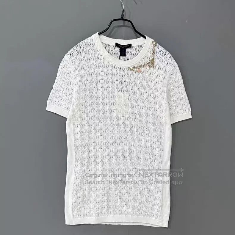 Louis Vuitton Louis Vuitton SS24 Logo chain lace knit short sleeves Size S / US 4 / IT 40 - 1 Thumbnail