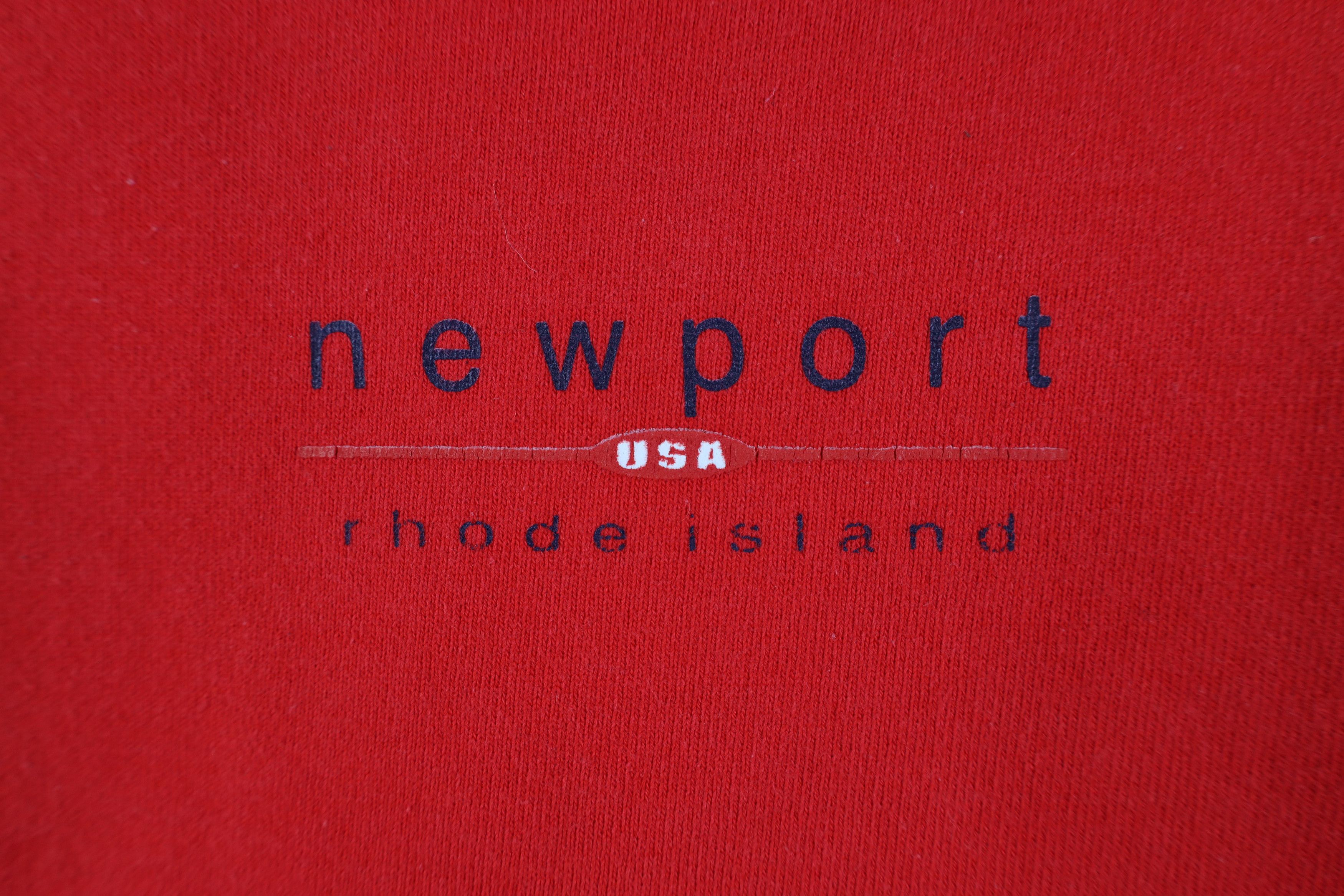 Vintage Vintage 90s Heavyweight Newport Rhode Island Sweatshirt Red Size US L / EU 52-54 / 3 - 4 Thumbnail