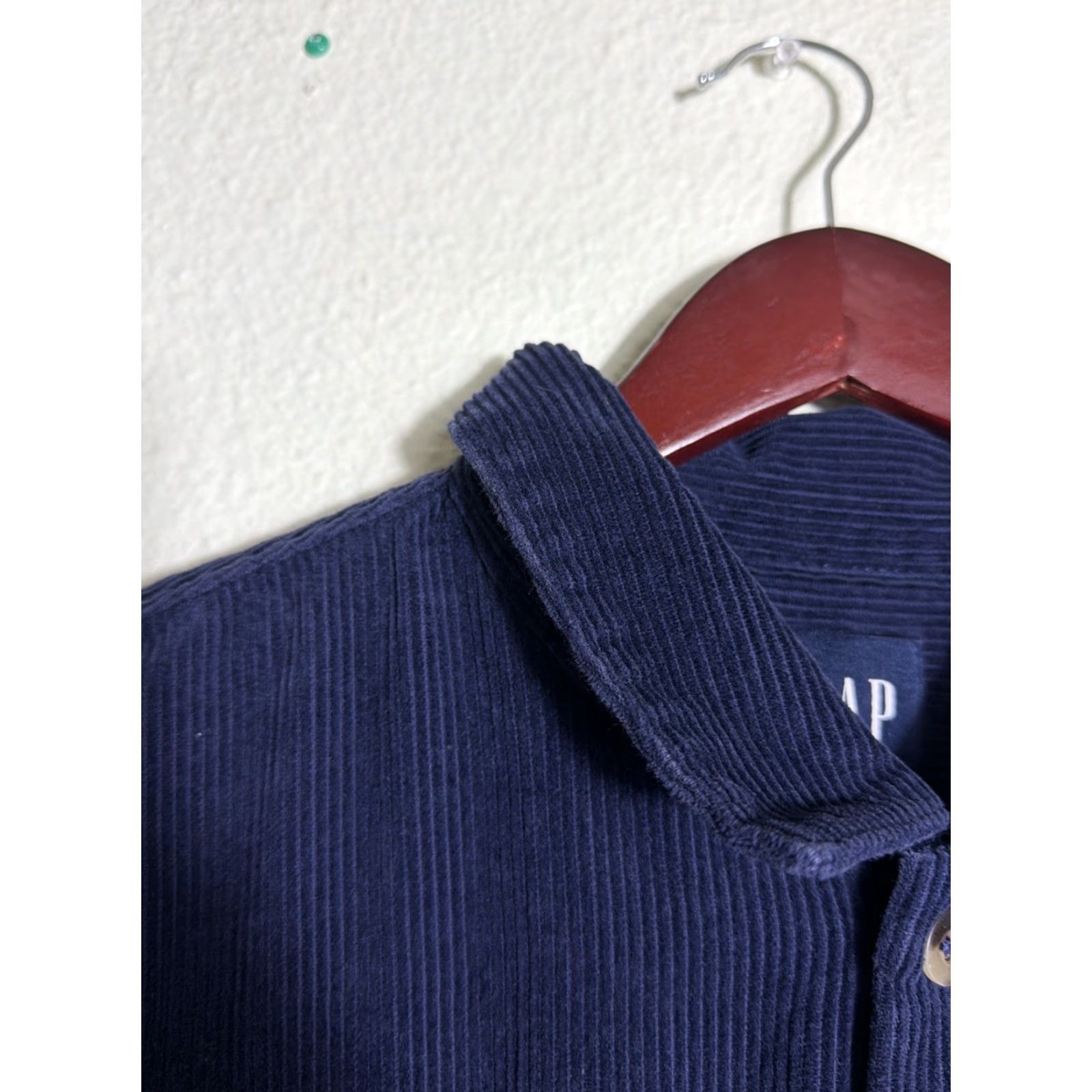 Gap Gap Shirt Mens XL Long Sleeve Navy Blue Corduroy Button-Up Size US XL / EU 56 / 4 - 7 Thumbnail