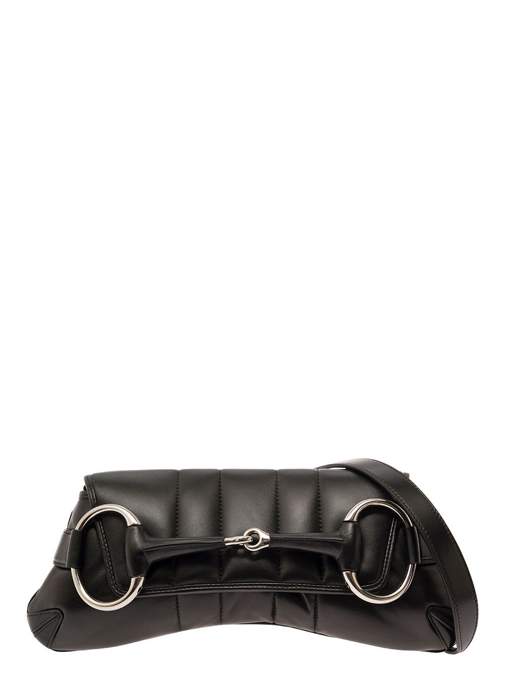 Gucci 'Medium Gucci Horsebit' Black Shoulder Bag with Maxi Horsebit in Leather Woman Size ONE SIZE - 1 Thumbnail