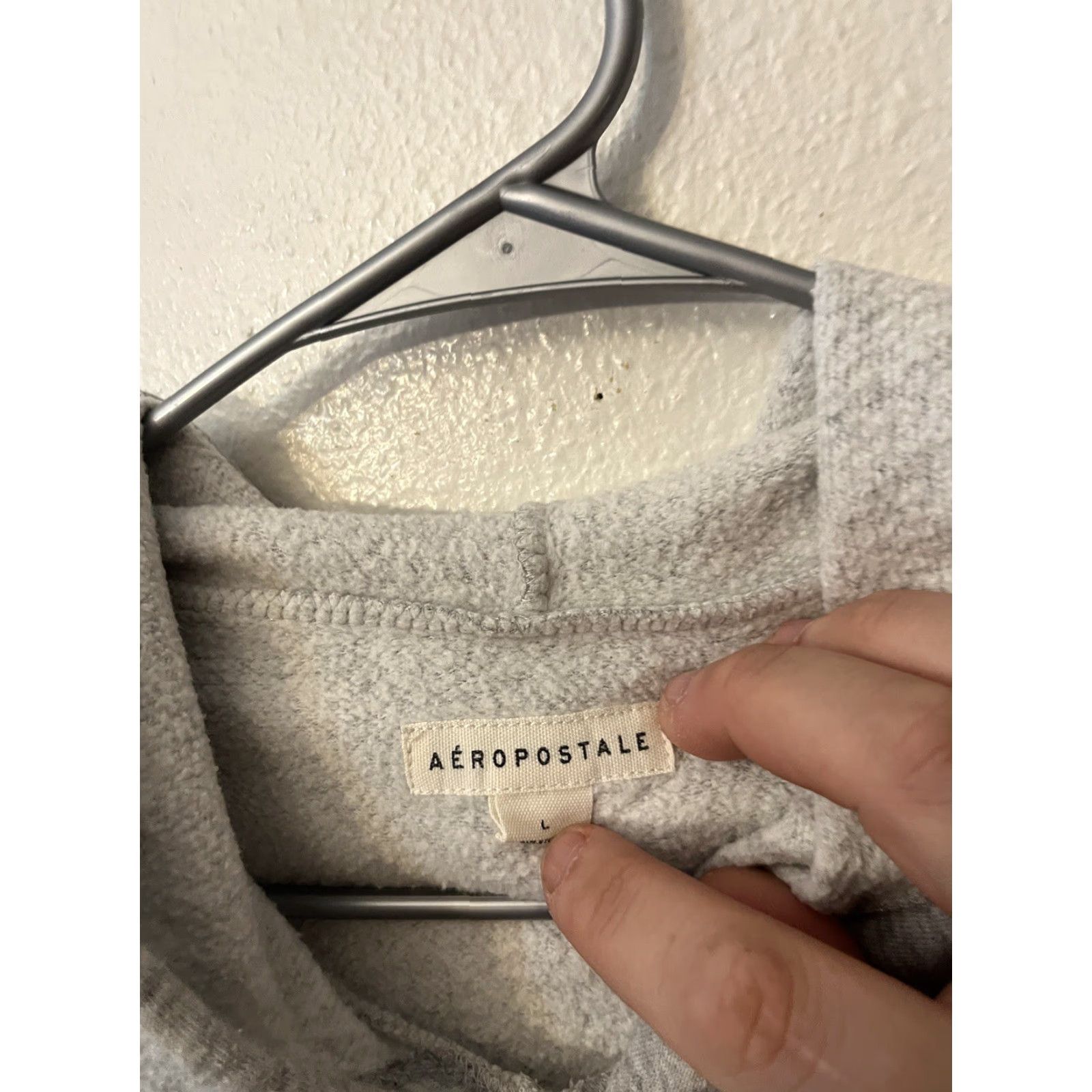 Vintage Aéropostale Hoodie Womens Large Gray Graphic Pullover Size L / US 10 / IT 46 - 2 Thumbnail