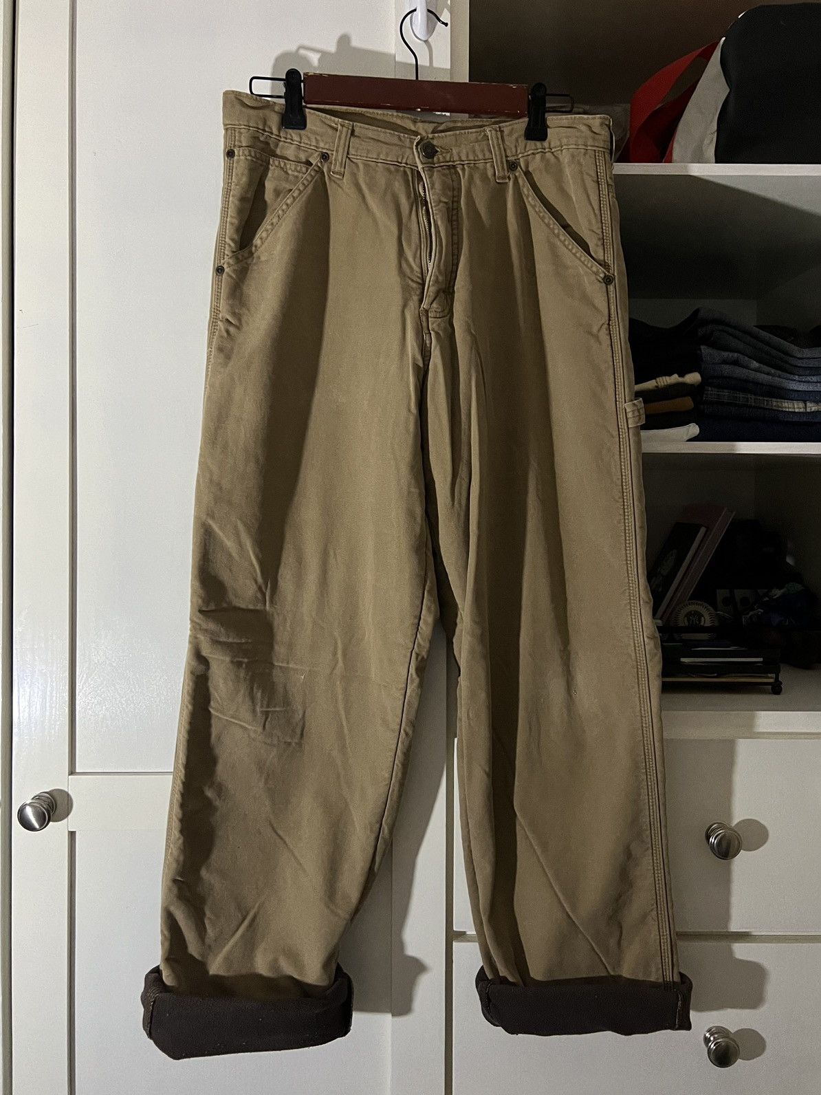 Wrangler Vintage Wrangler Workwear Fleece Lined Carpenter Pants Size US 30 / EU 46 - 1 Thumbnail
