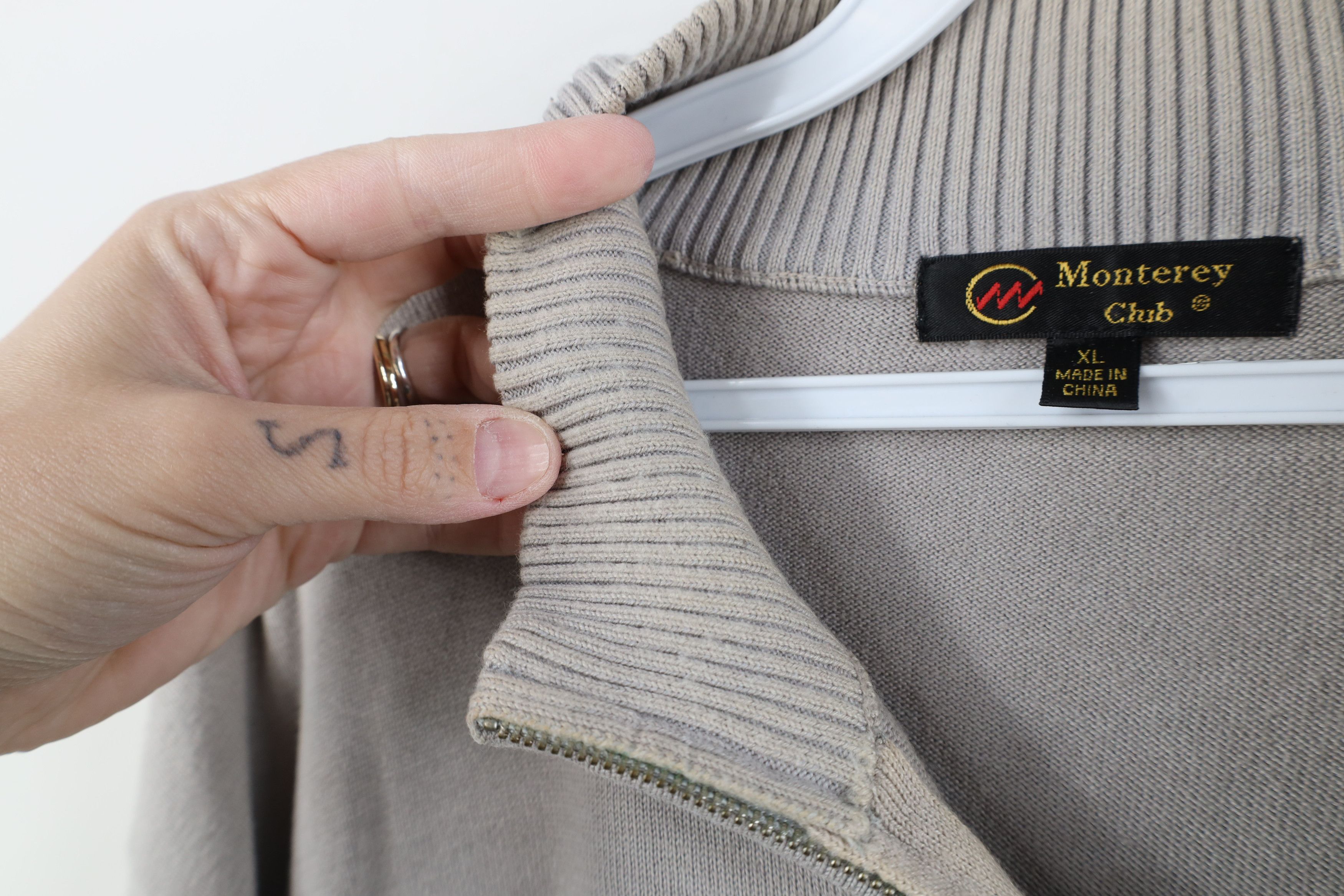 Vintage Vintage Maumee Bay Golf Course Half Zip Knit Sweater Gray Size US XL / EU 56 / 4 - 7 Thumbnail