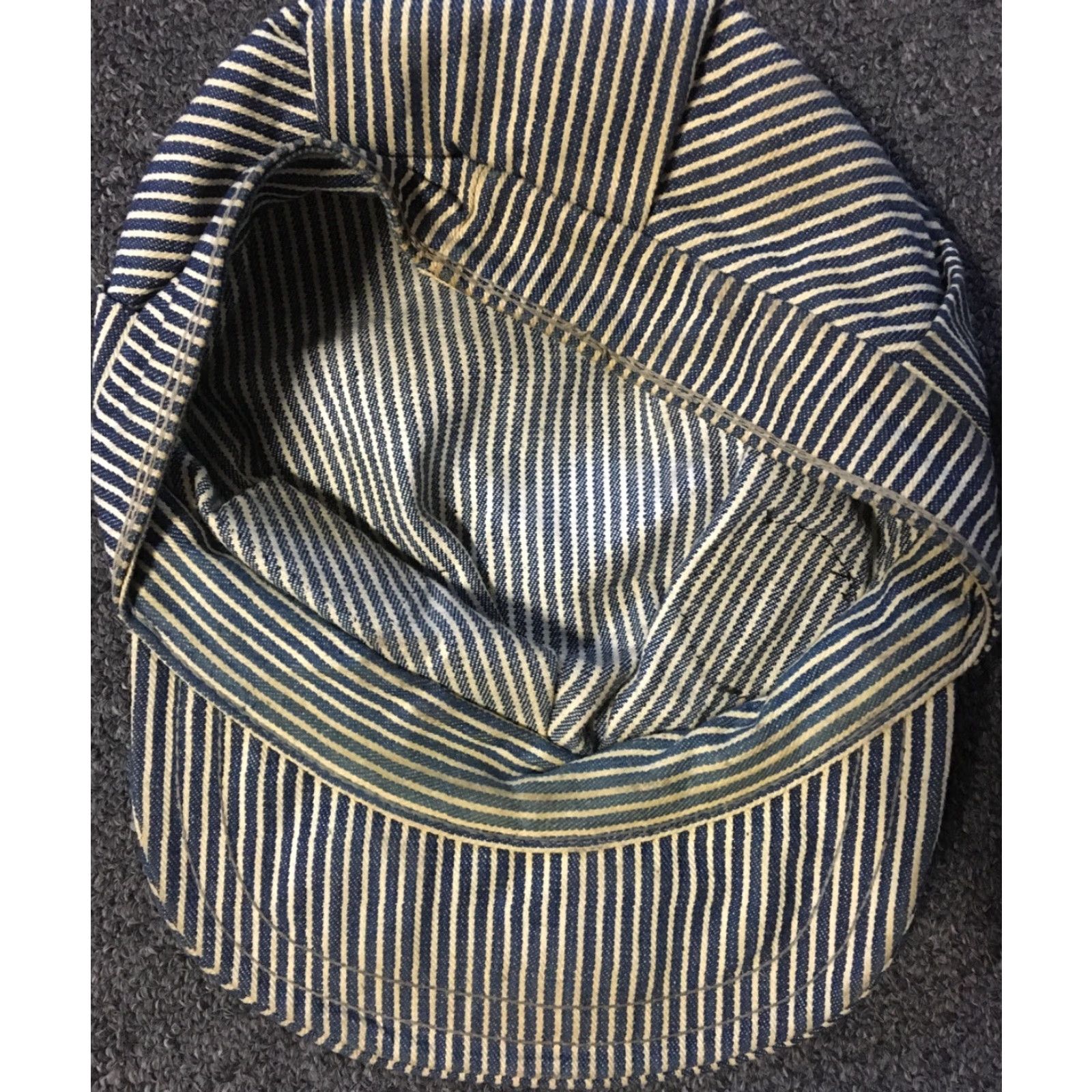 Vintage VINTAGE Santa Fe Railroad L&N Train Conductor Hat USA Engineer 50s 60s Grunge Punk Hat Mens One Size Blue Striped USA 90s 80s Railroad Cap Size ONE SIZE - 7 Thumbnail