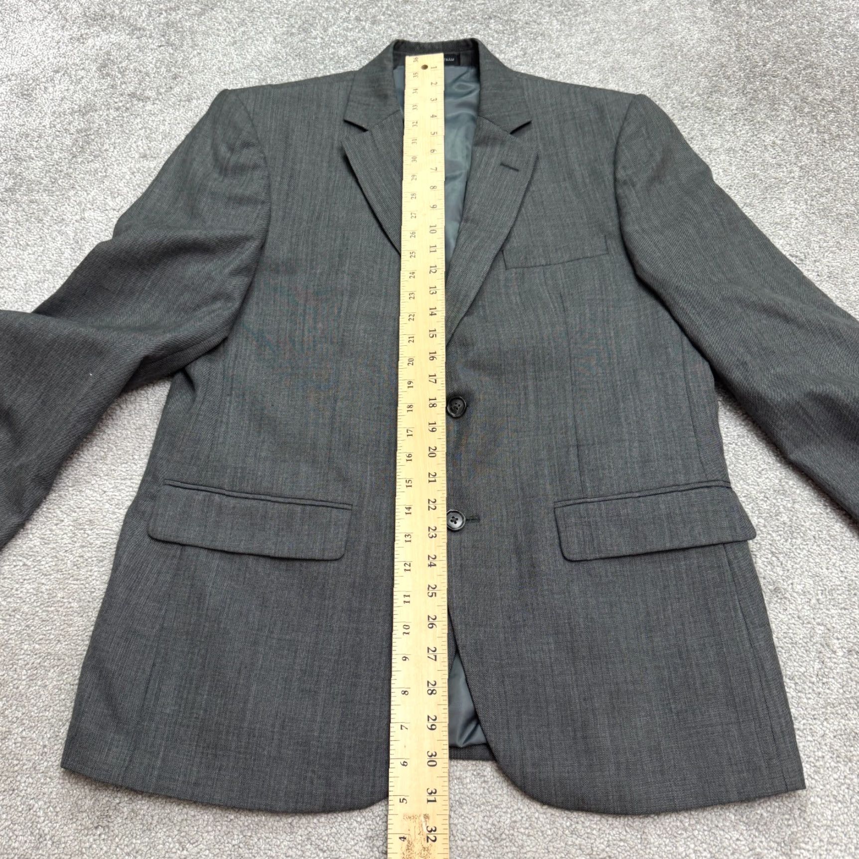 Jones New York Jones New York Wool Blend Suit Blazer Mens 40R Gray Notch Double Vented Workwear Size 40R - 7 Thumbnail