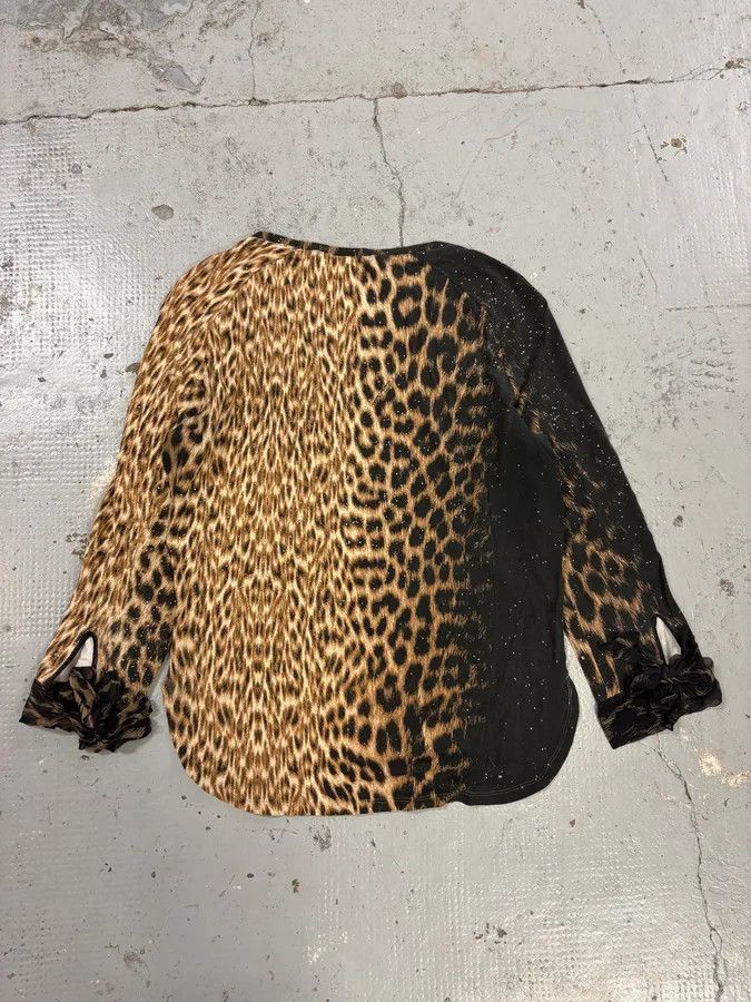 Roberto Cavalli 2000s Roberto Cavalli Leopard Silk Longsleeve T-Shirt Size S / US 4 / IT 40 - 6 Thumbnail