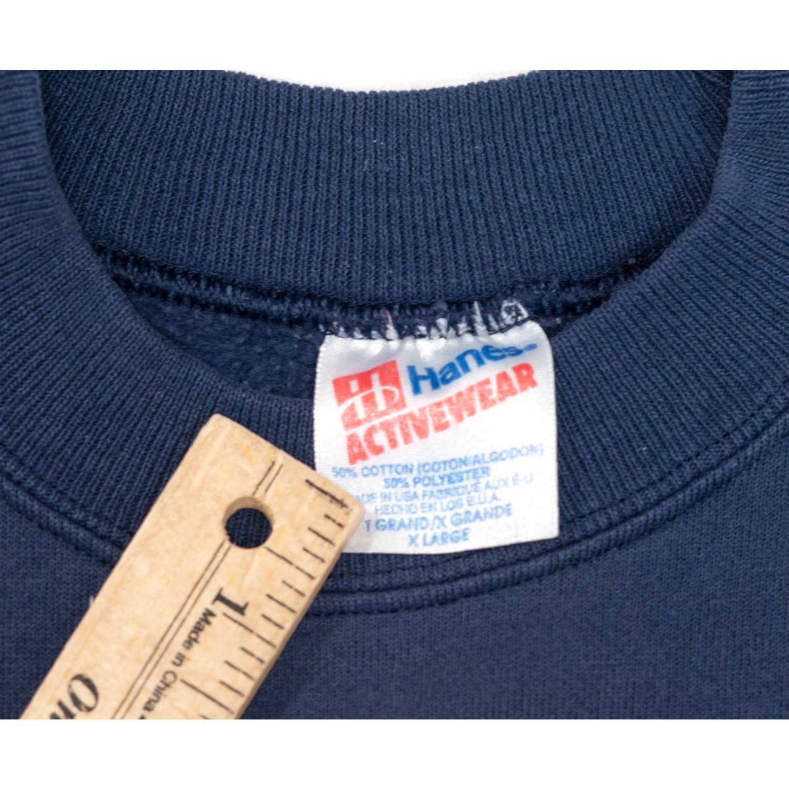 Hanes VINTAGE Foxwoods HIGH STAKES BINGO & CASINO Sweatshirt Women XL Blue Hanes Crew Neck Graphic Print 90s Vtg USA Size XL / US 12-14 / IT 48-50 - 3 Thumbnail