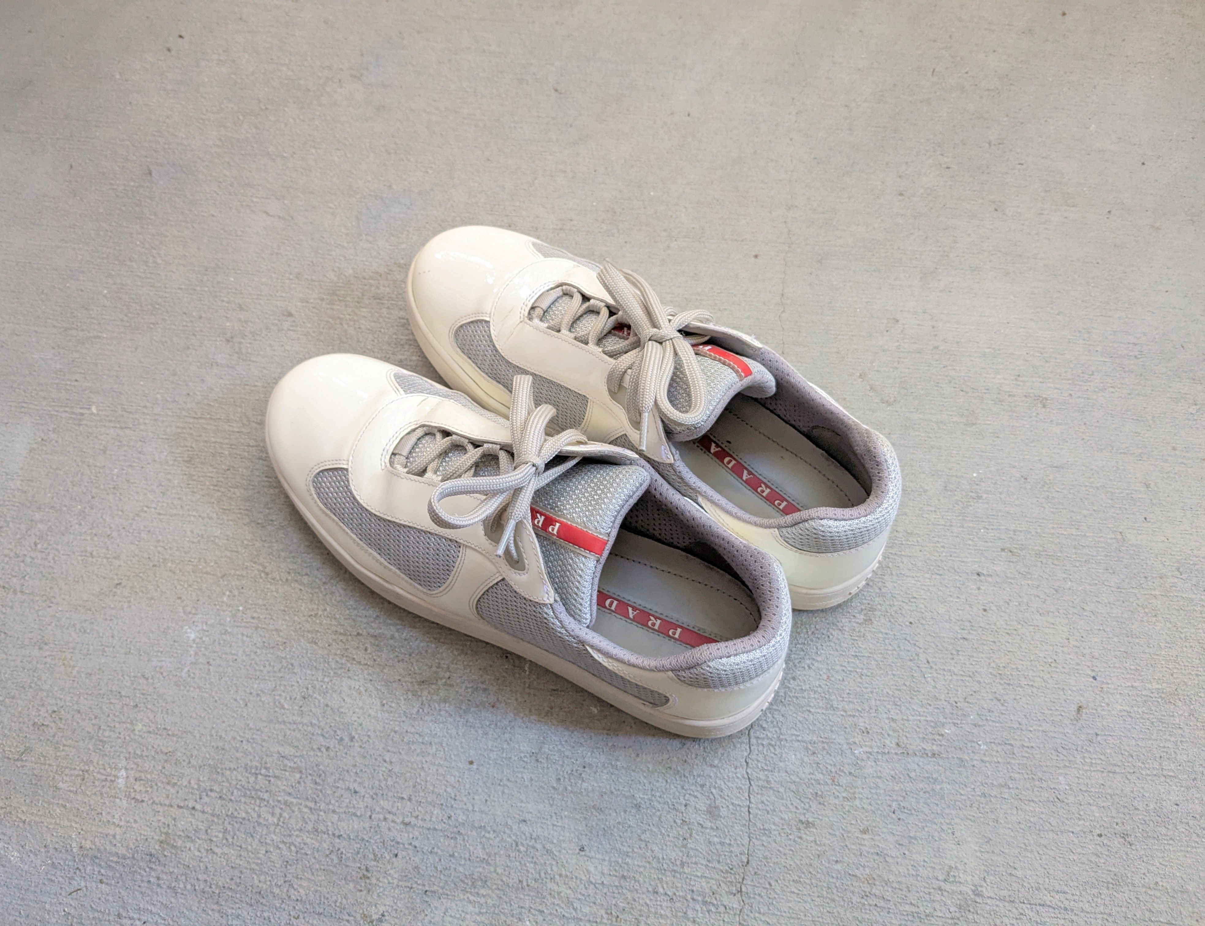 Prada Prada America's Cup White Patent Leather 8 Low Silver Red Size US 8 / EU 41 - 17 Thumbnail
