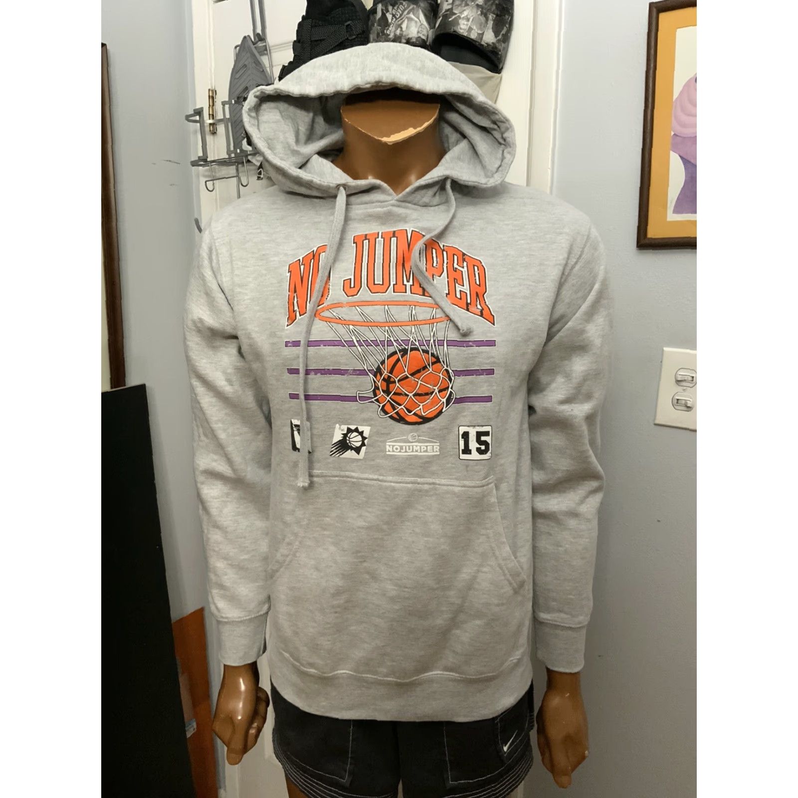 Vintage VINTAGE No Jumper Music Podcast Adam22 Talk Show Merch Basketball Grey Hoodie S Mens Size US S / EU 44-46 / 1 - 7 Thumbnail