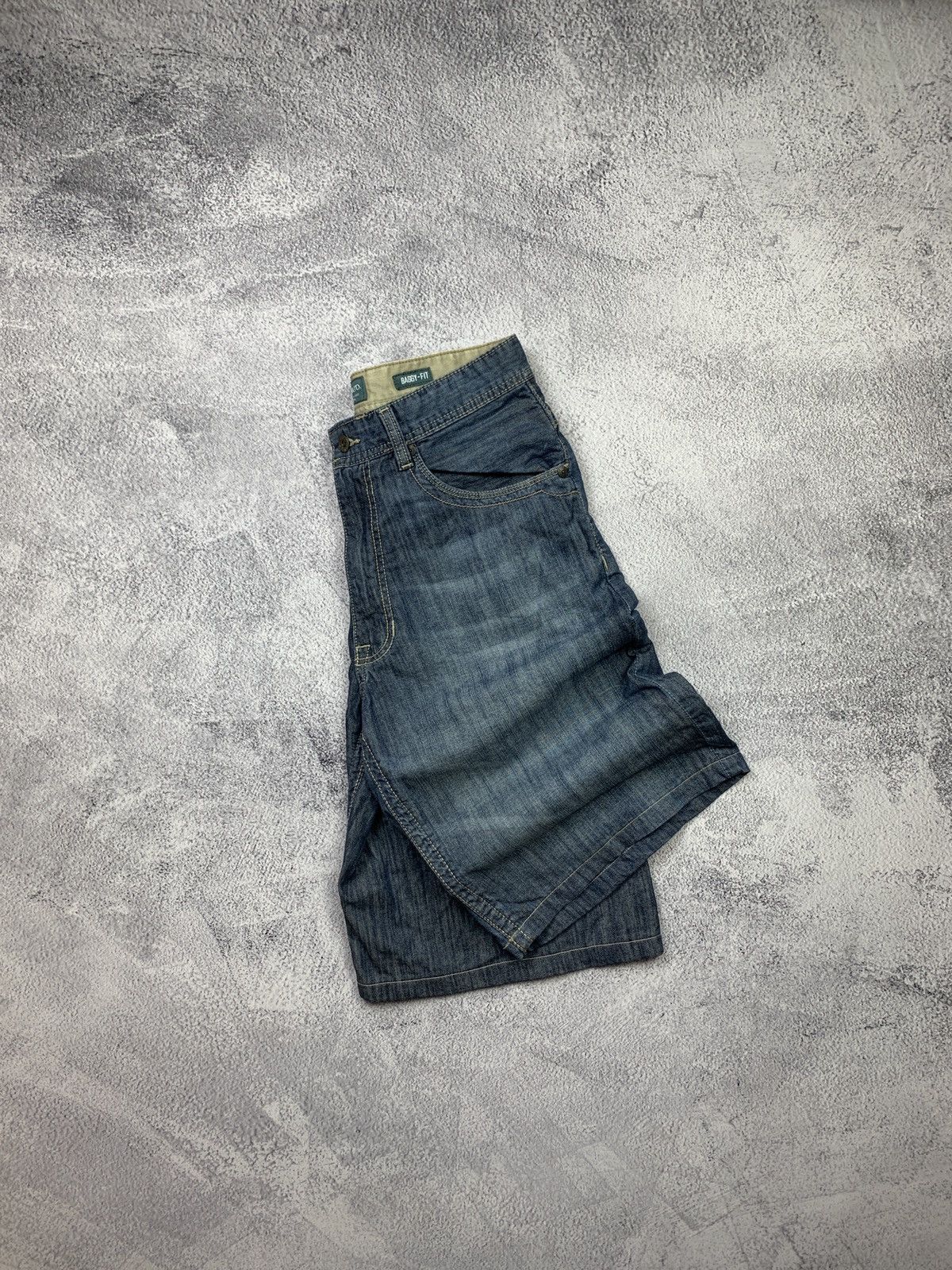 Y2K ECKO UNLTD Shorts 34 Denim Baggy-Fit Rhino Embroidered